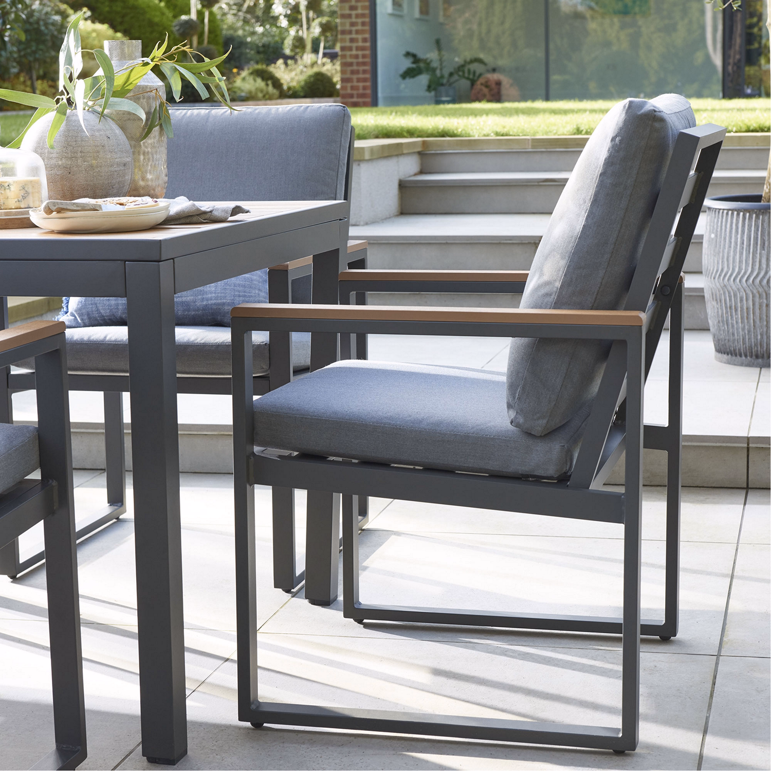 Pisa 4 Seater Dining Set with Adjustable Square Table