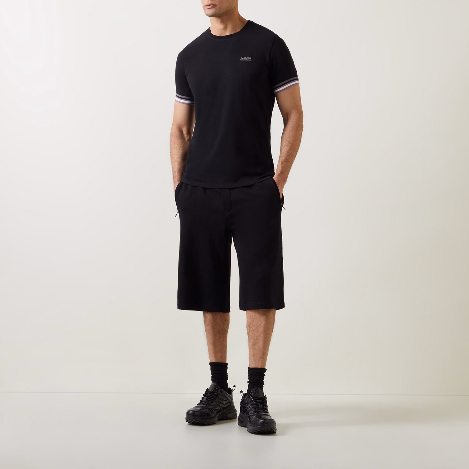 Copper Striped-Trim T-Shirt