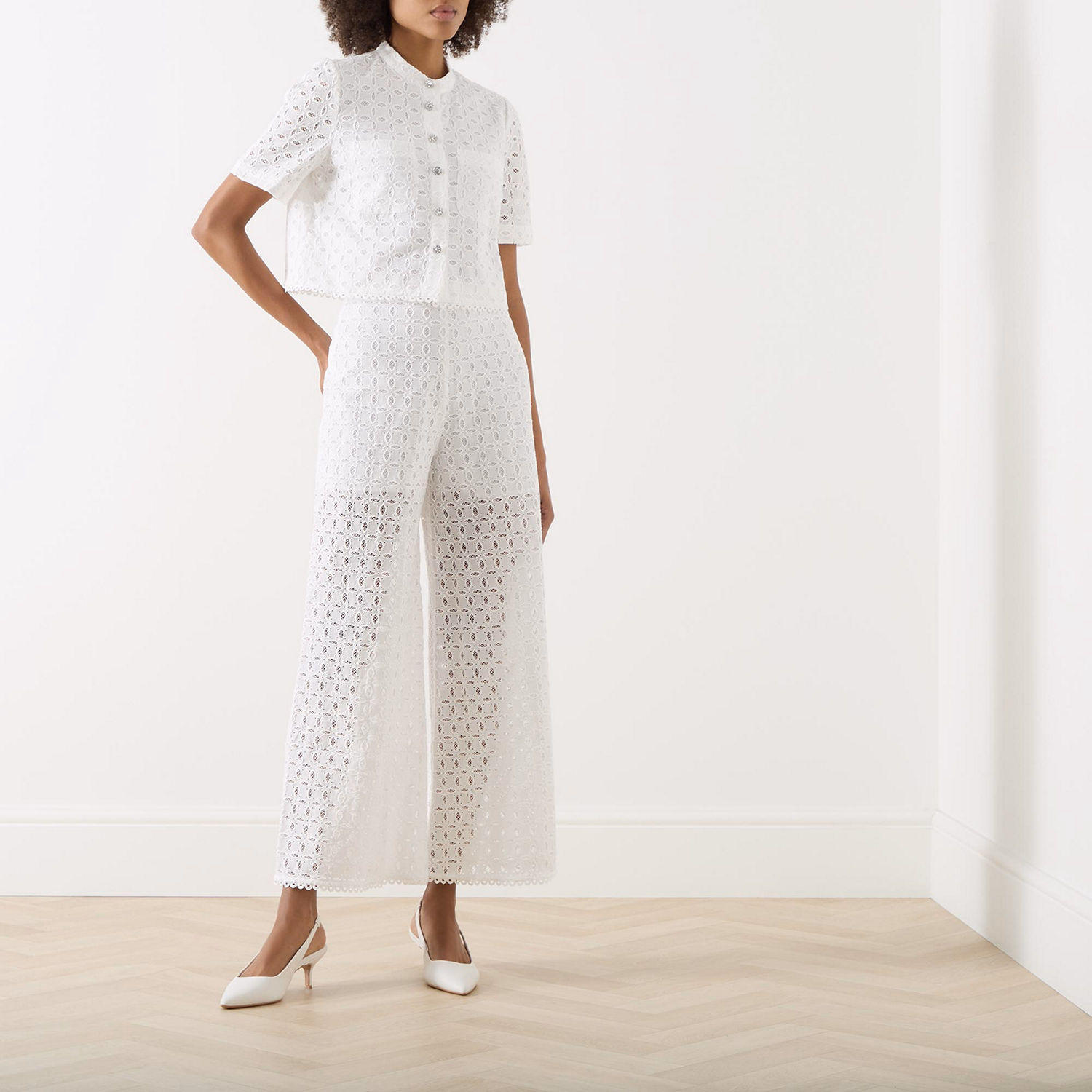 Cheryl Button Lace Shirt