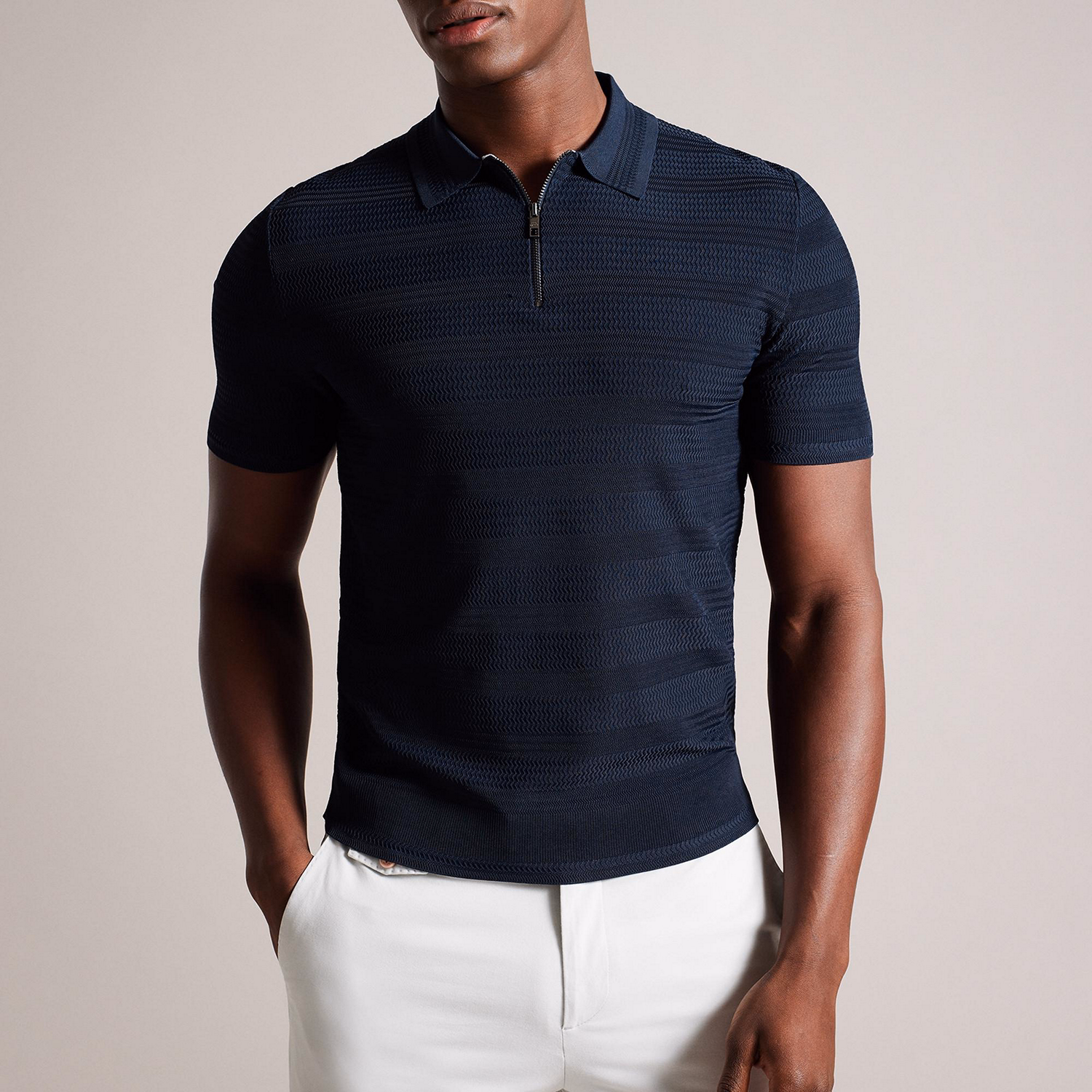 Stree Chevron Textured Polo Shirt