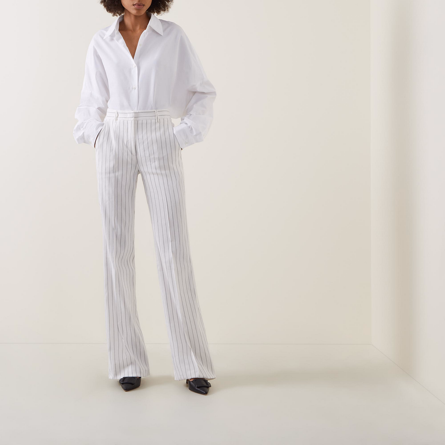 Ulivo Pinstripe Bootcut Trousers