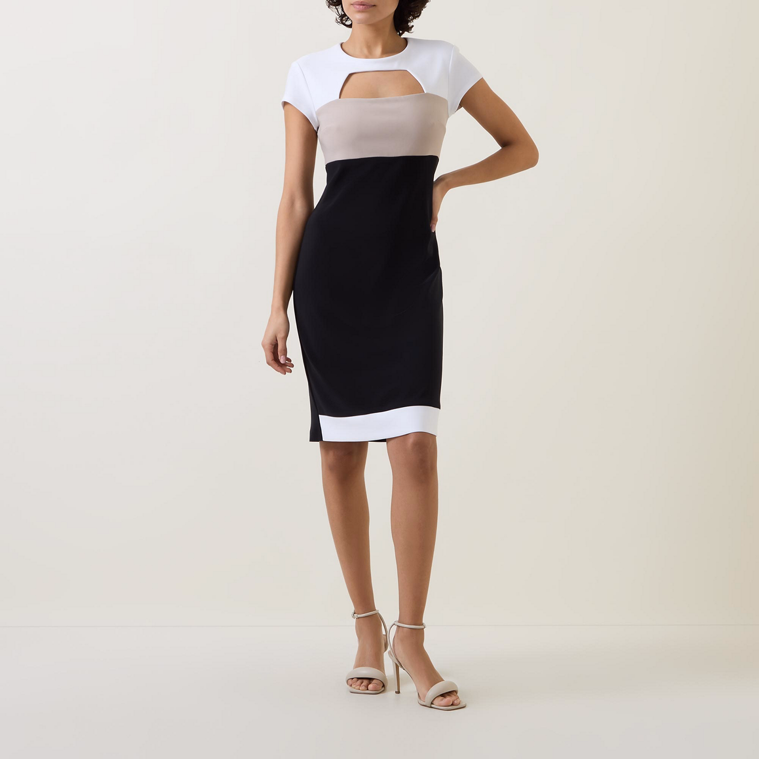 Colour-Block Cut-Out Dress