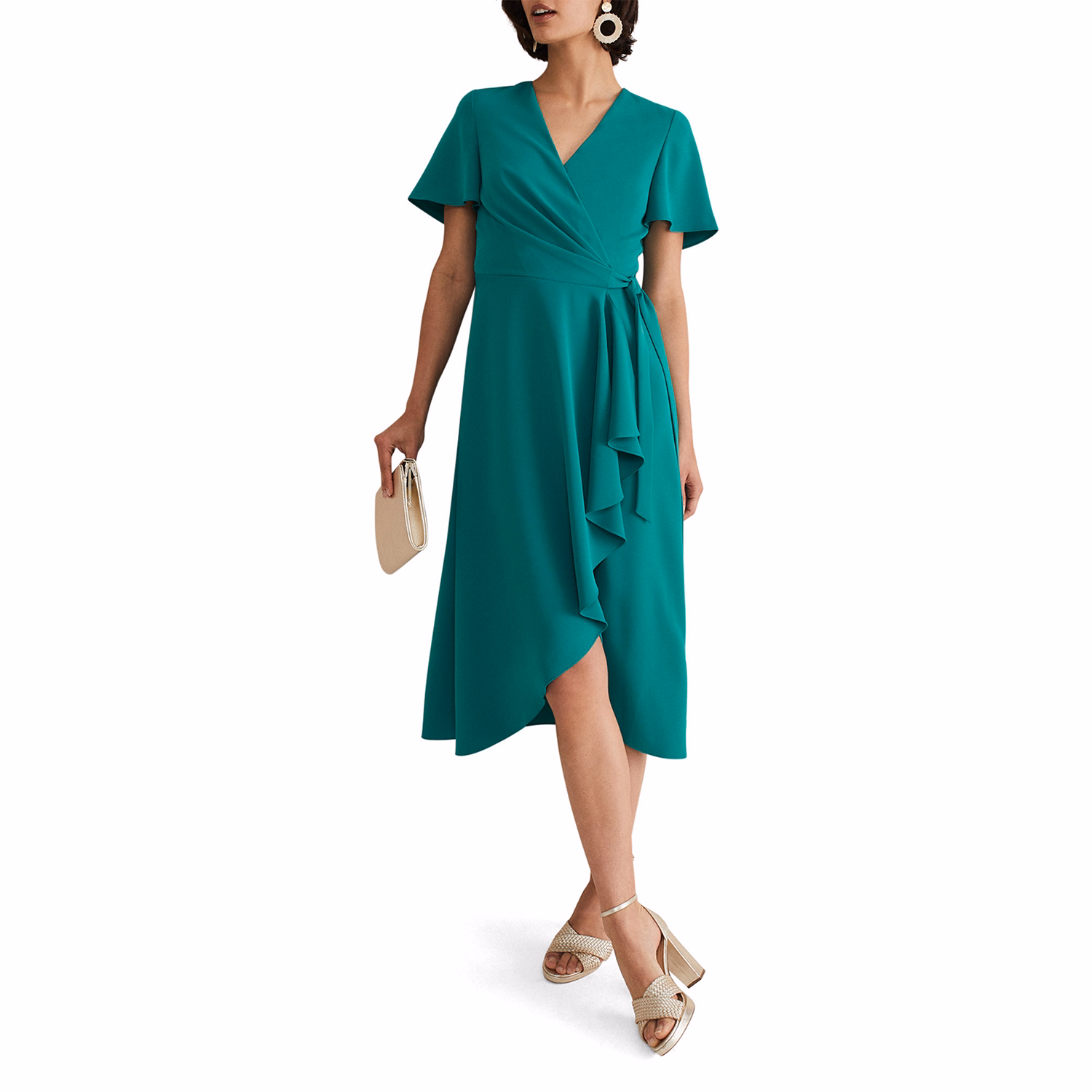 Julissa Frilled Wrap Dress