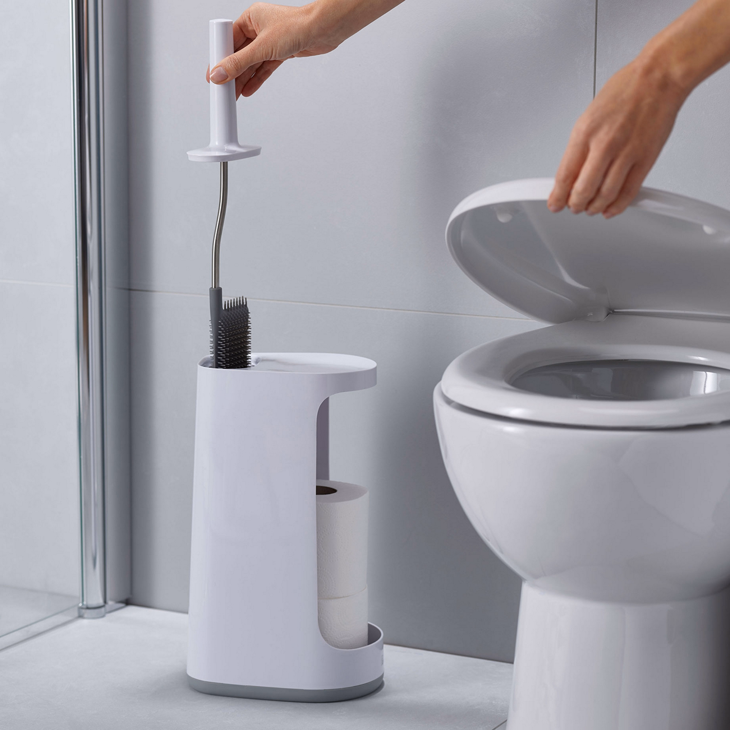 Flex Store Toilet Brush with Storage Caddy