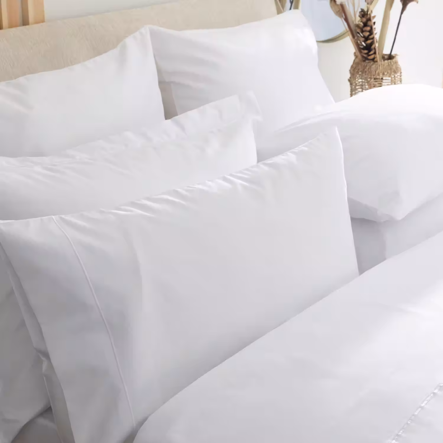Supercale 400 Thread Count Egyptian Cotton Pillowcase Oxford White