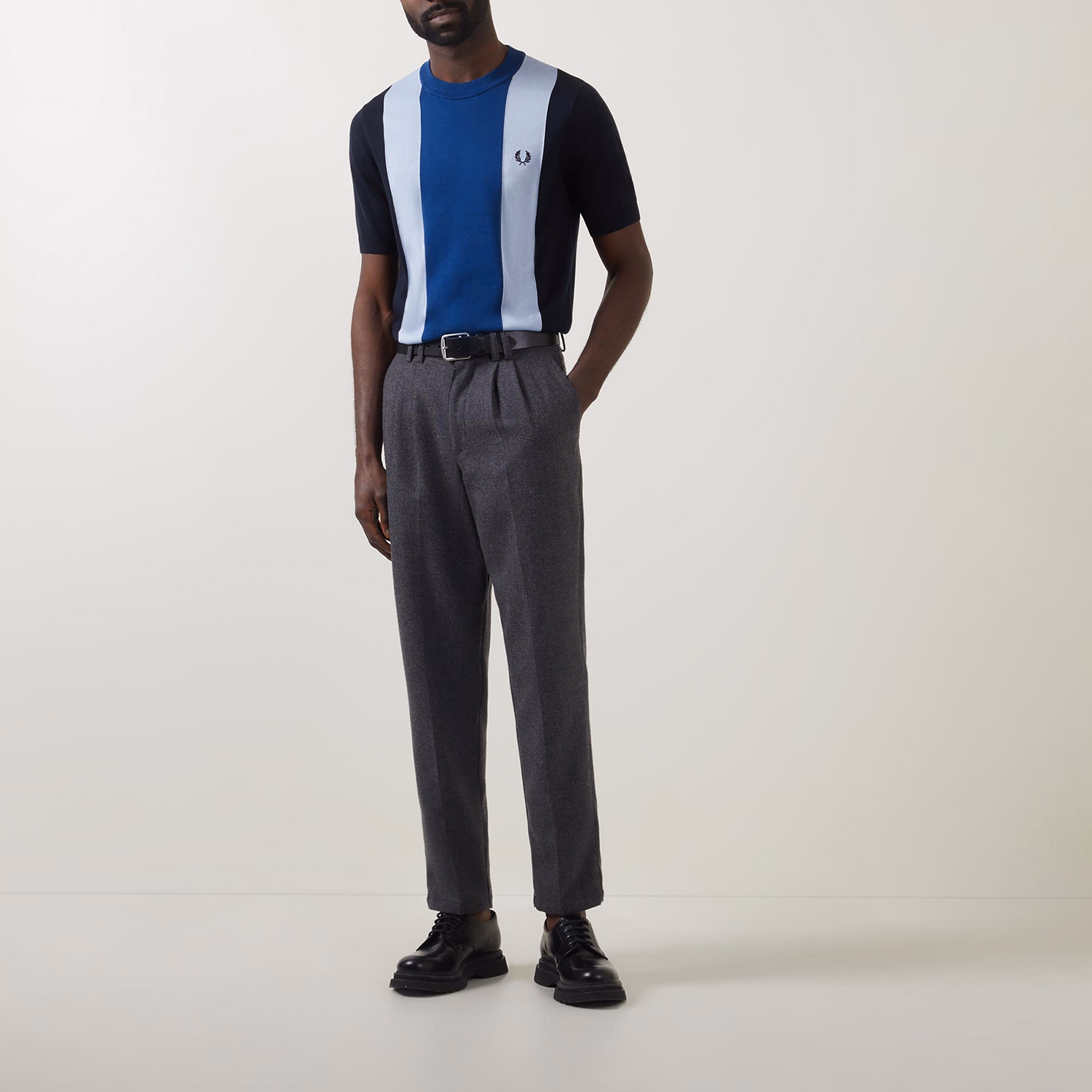 Striped Knitted Polo Shirt