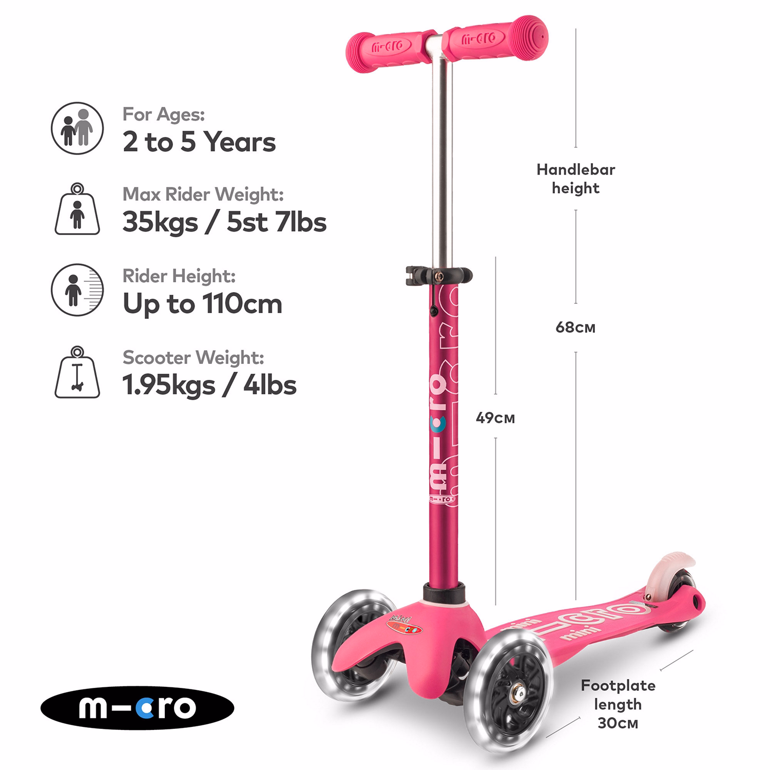 Mini Micro Foldable Scooter with Light Up Wheels