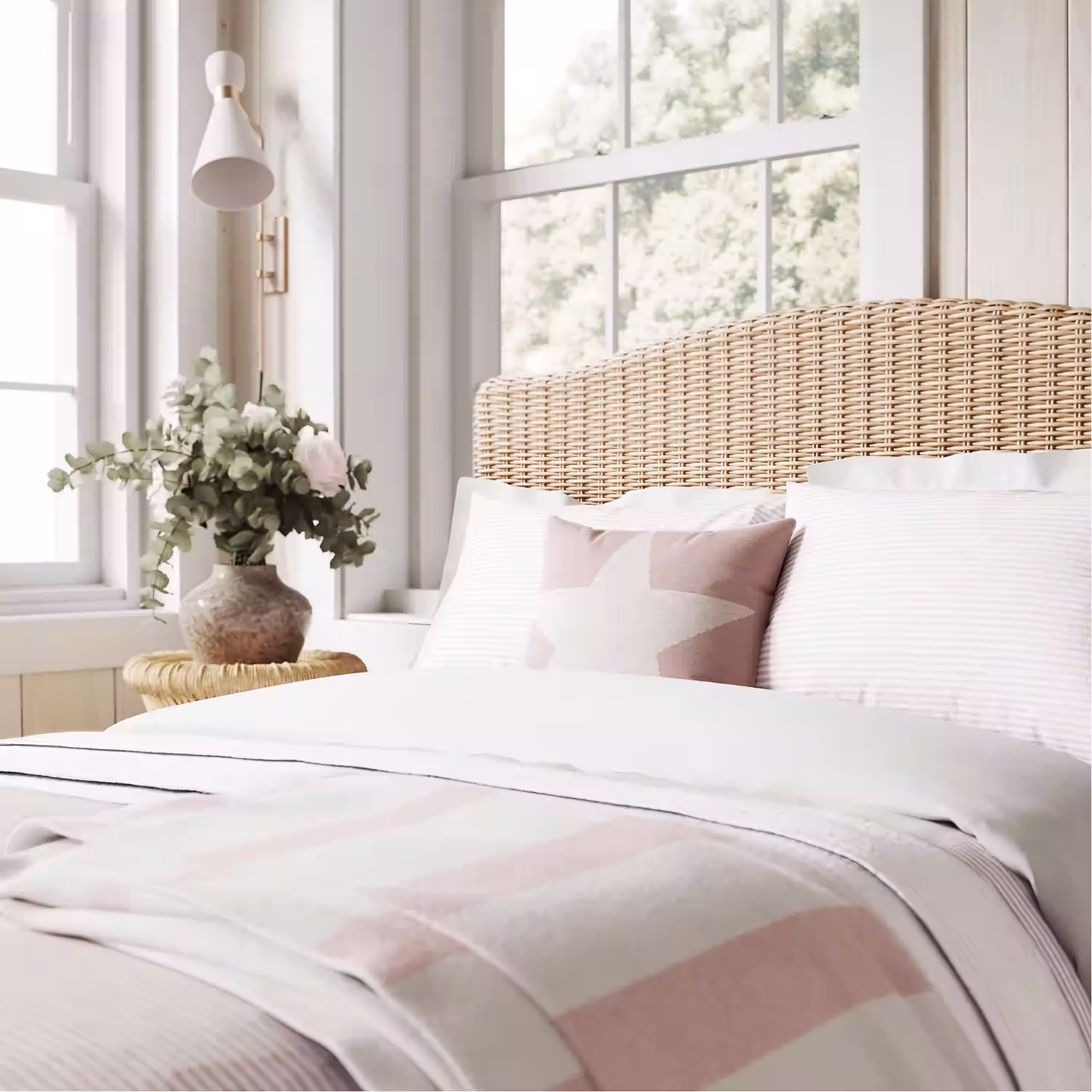 Ticking Stripe Duvet Set Pink