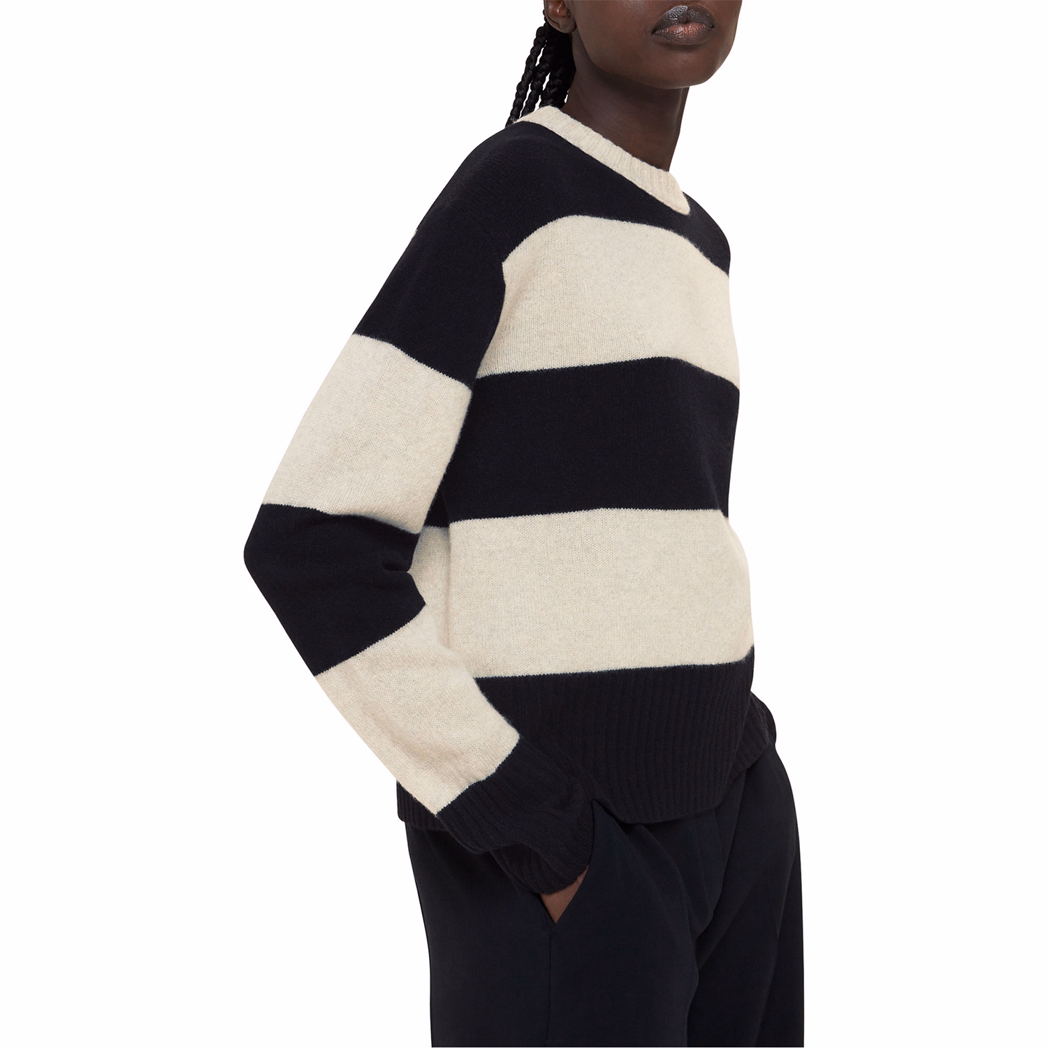 Colour-Block Striped Sweater