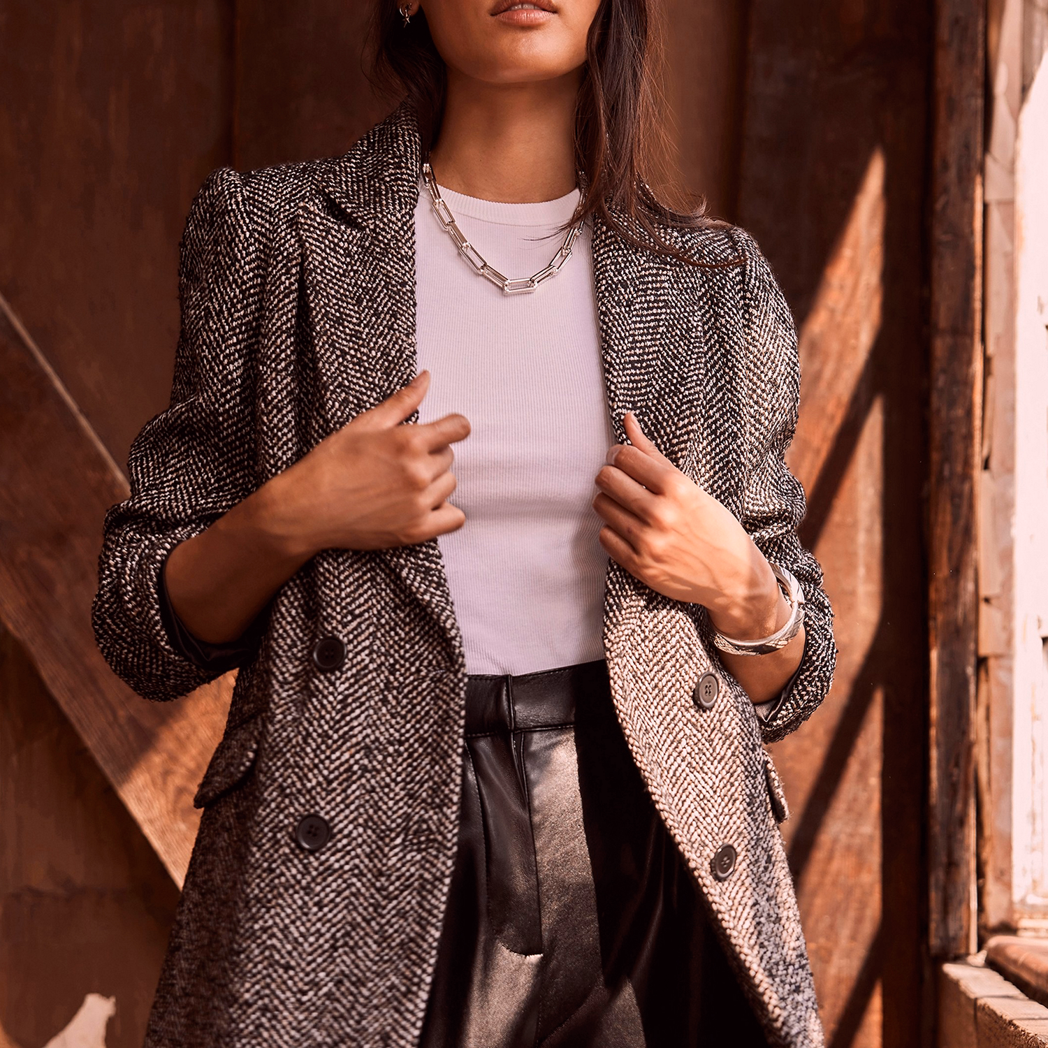 Textured Blazer Coat