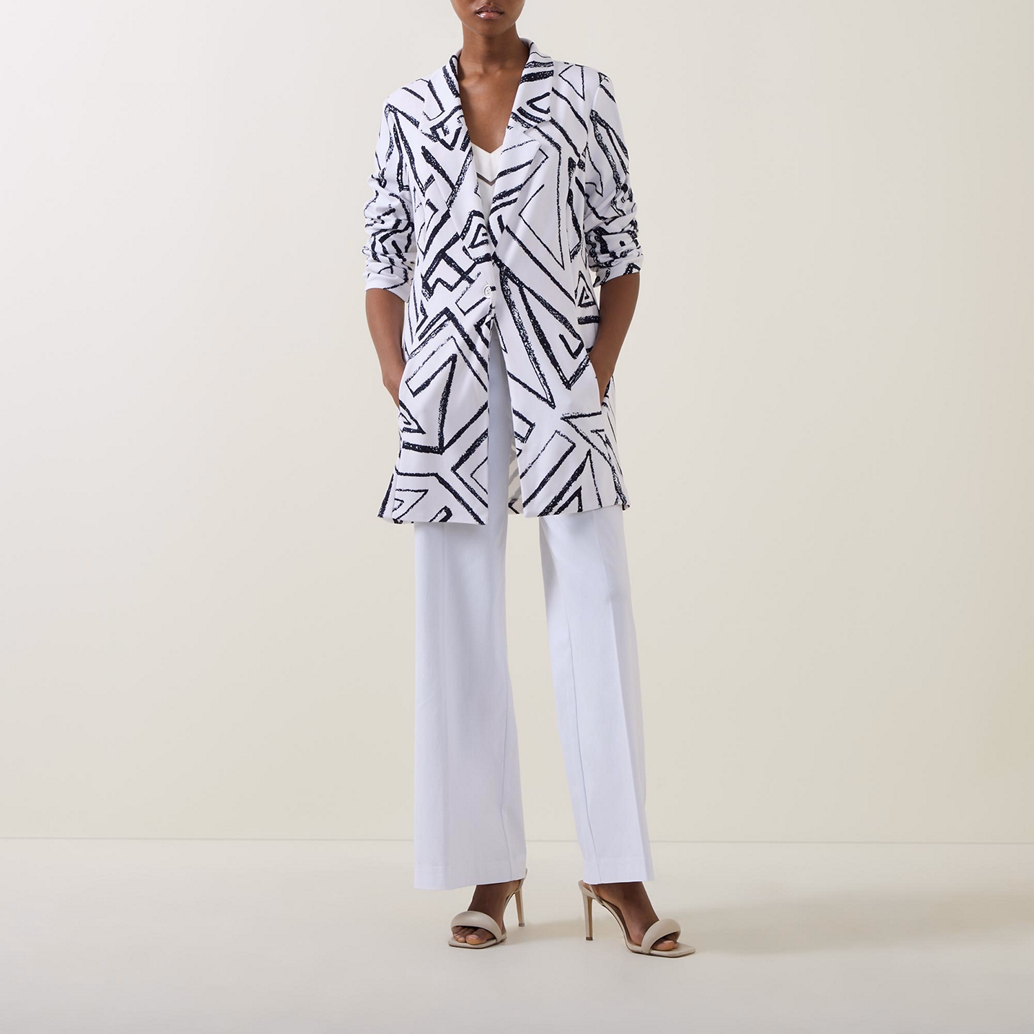 Printed Single-Breasted Blazer