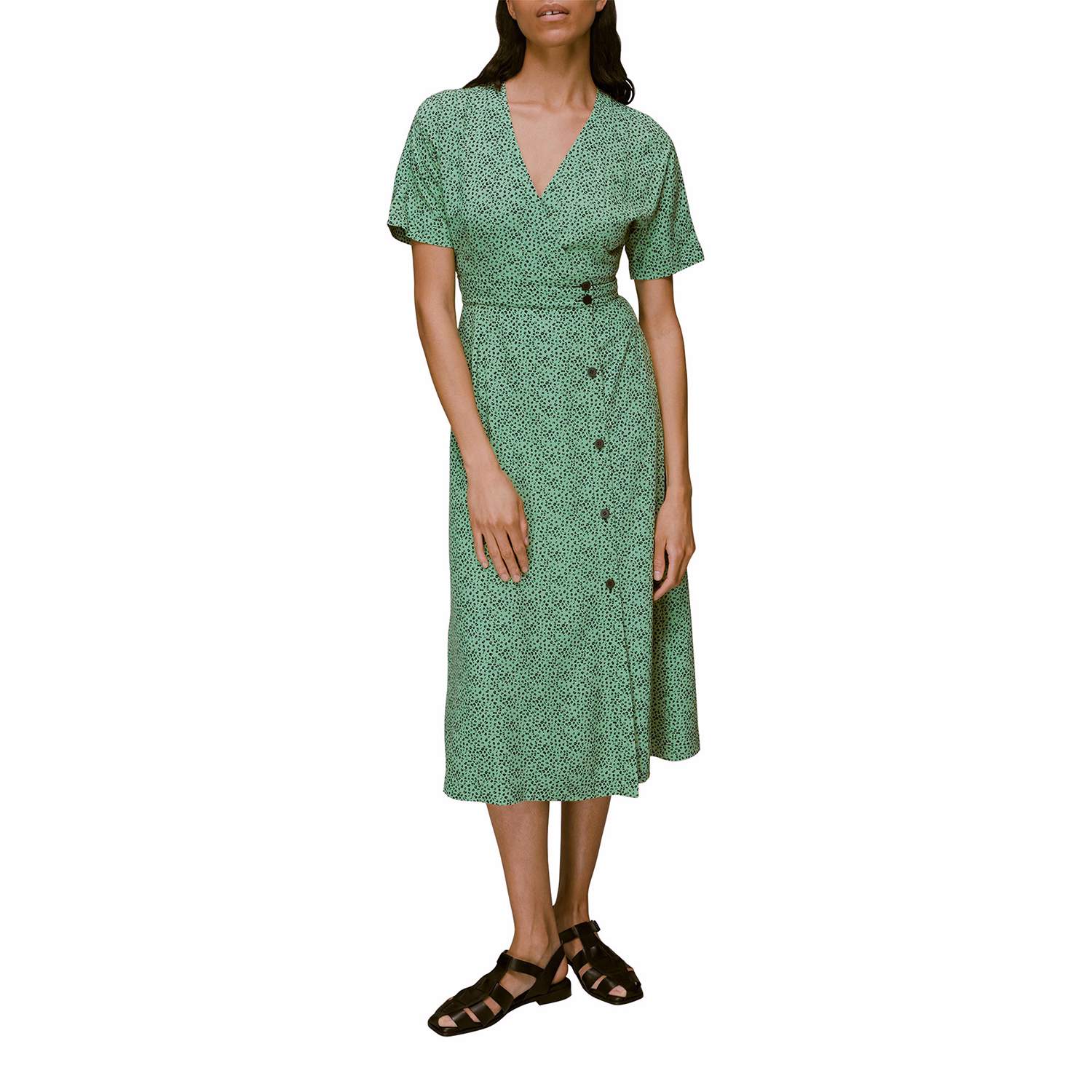 Ink Leopard Print Midi Dress