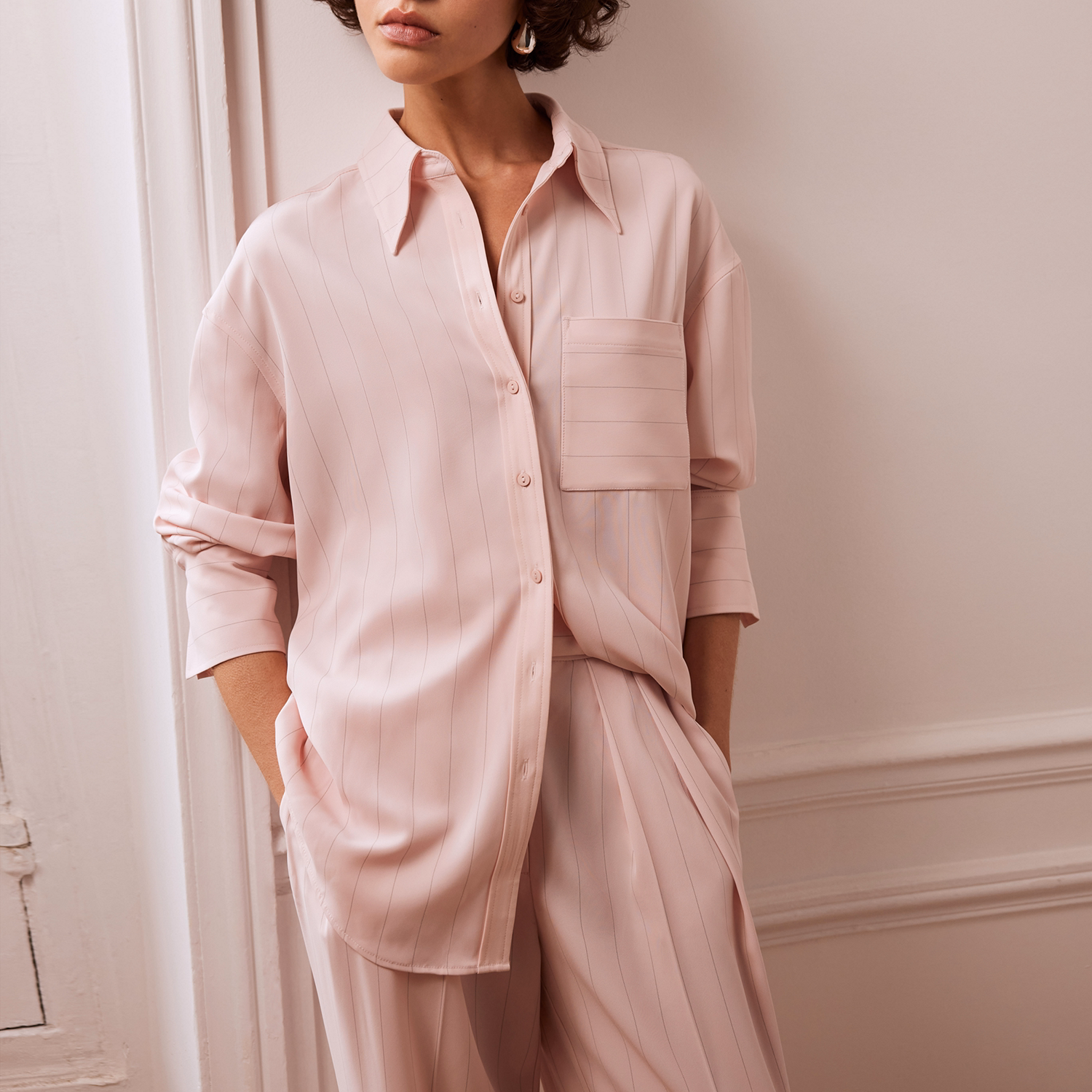 Pinstripe Oversized Shirt