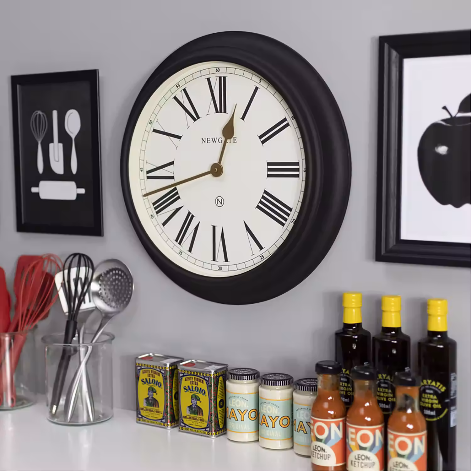 Chocolate Shop Wall Clock Black & Cream