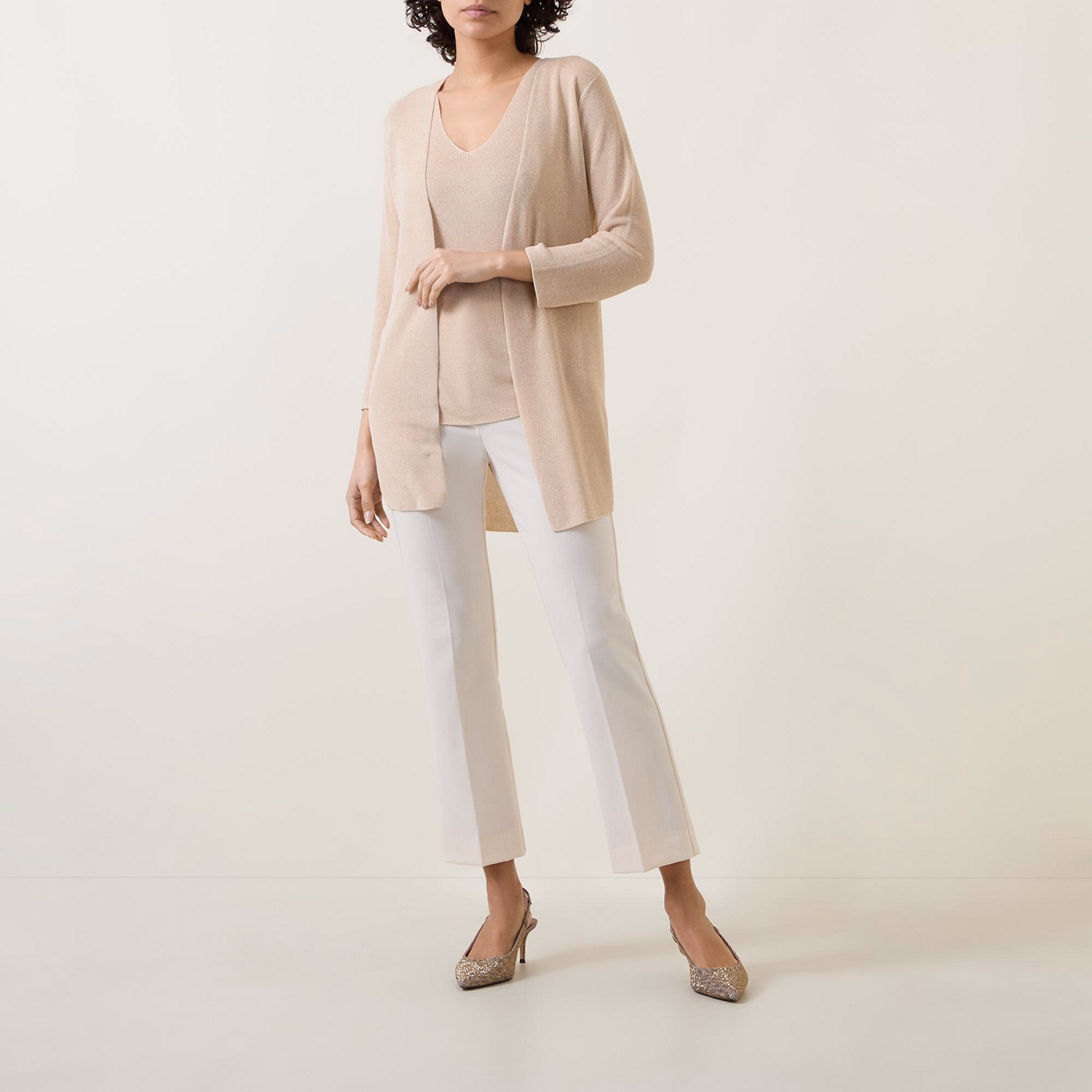 Fine-Knit Open-Style Cardigan