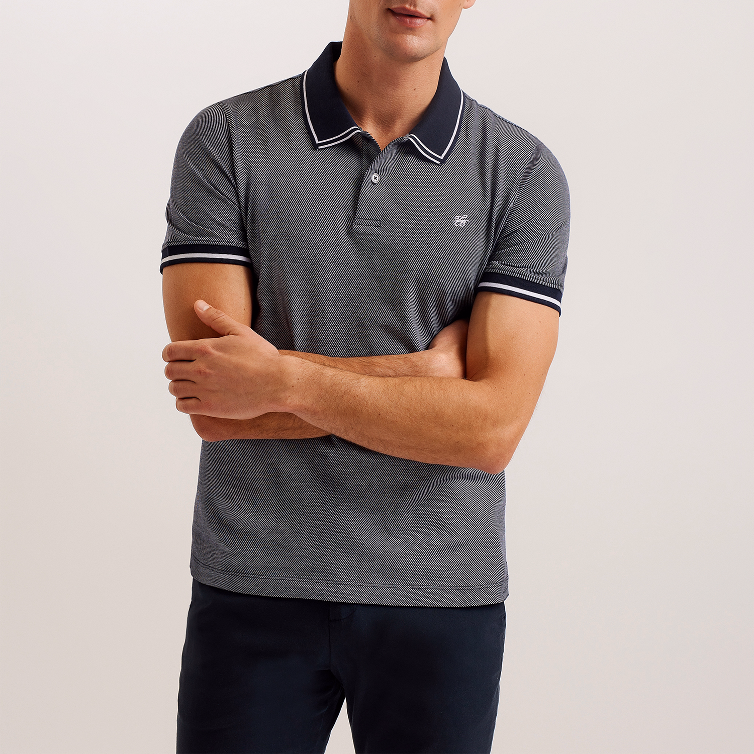 Striped Trim Polo Shirt
