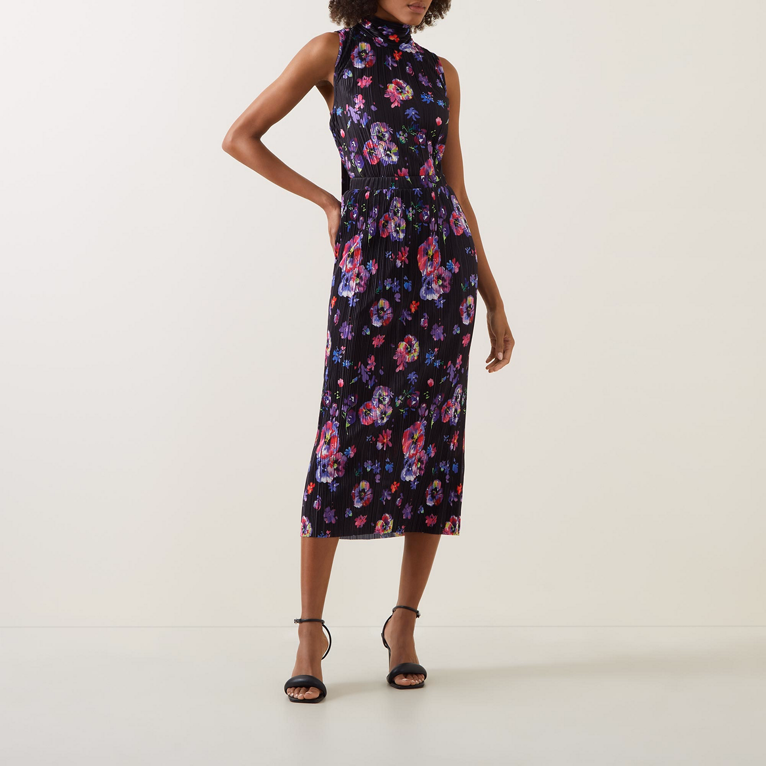 Marocco Two-Piece Plissé Floral Print Set