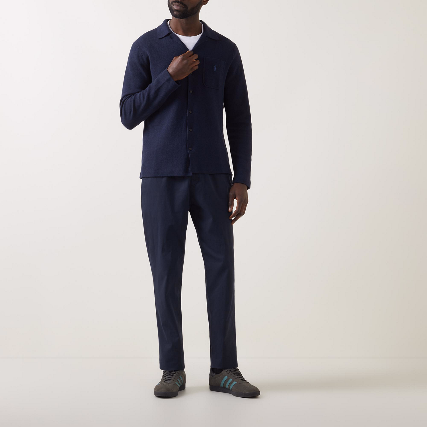 Logo Notched-Collar Sweater