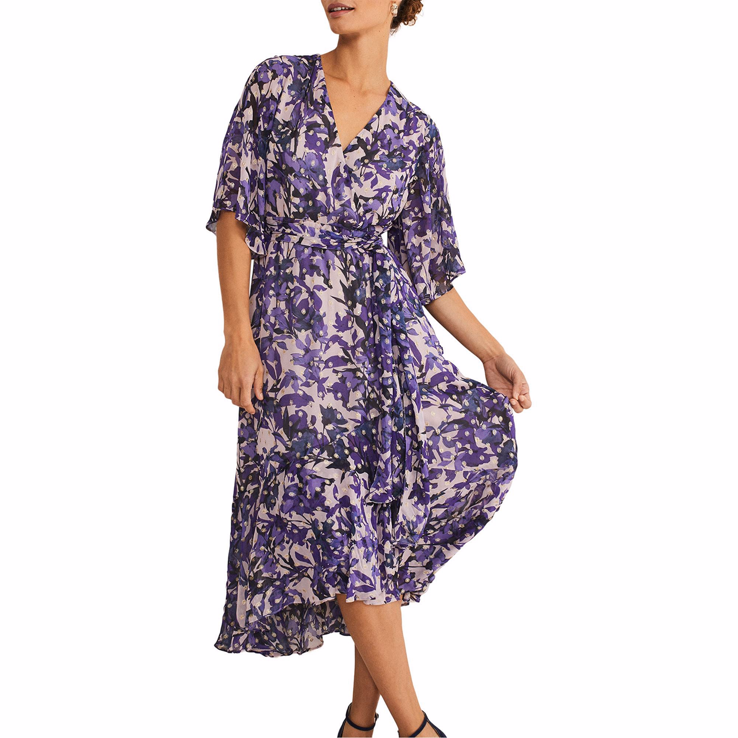 Juliette Floral Fil Coupe Wrap Dress