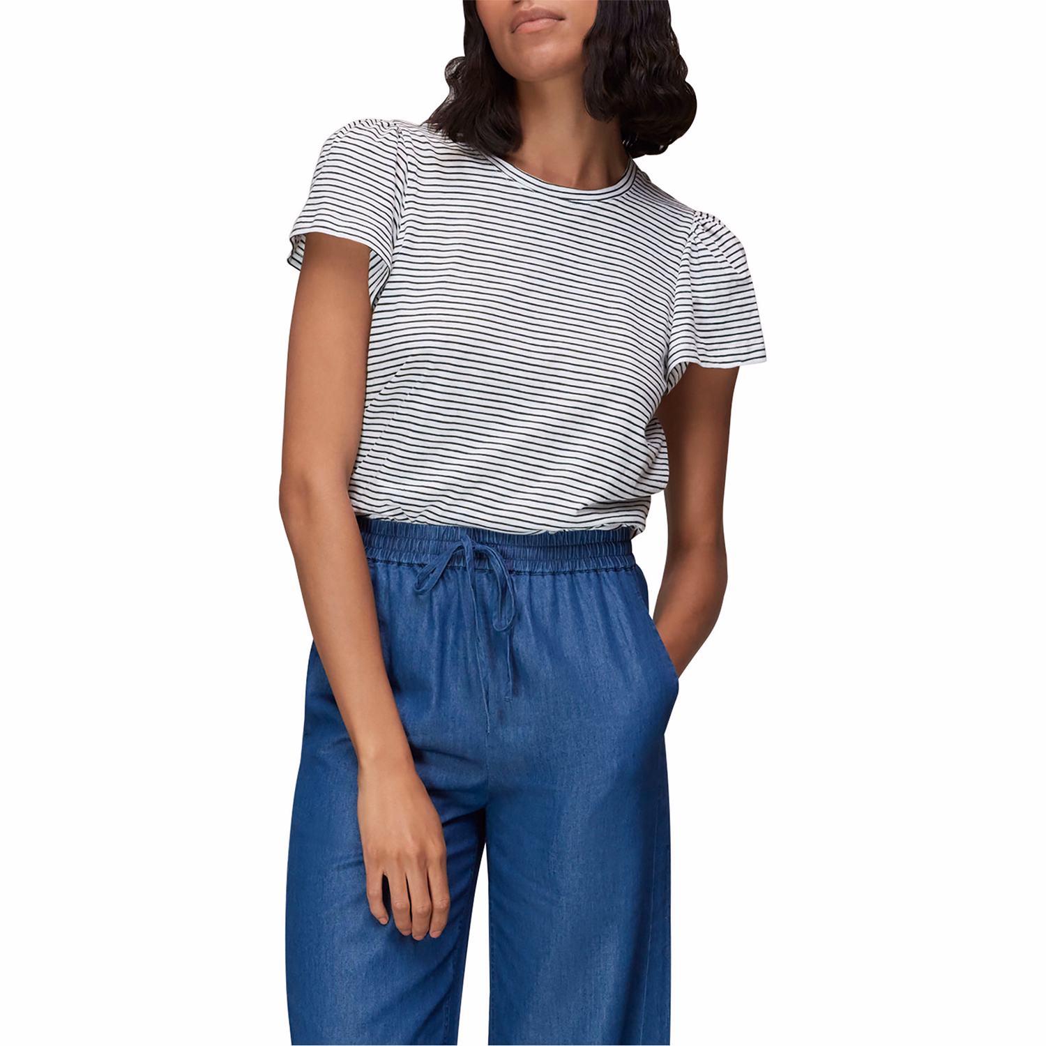 Cotton Frill Stripe T-Shirt
