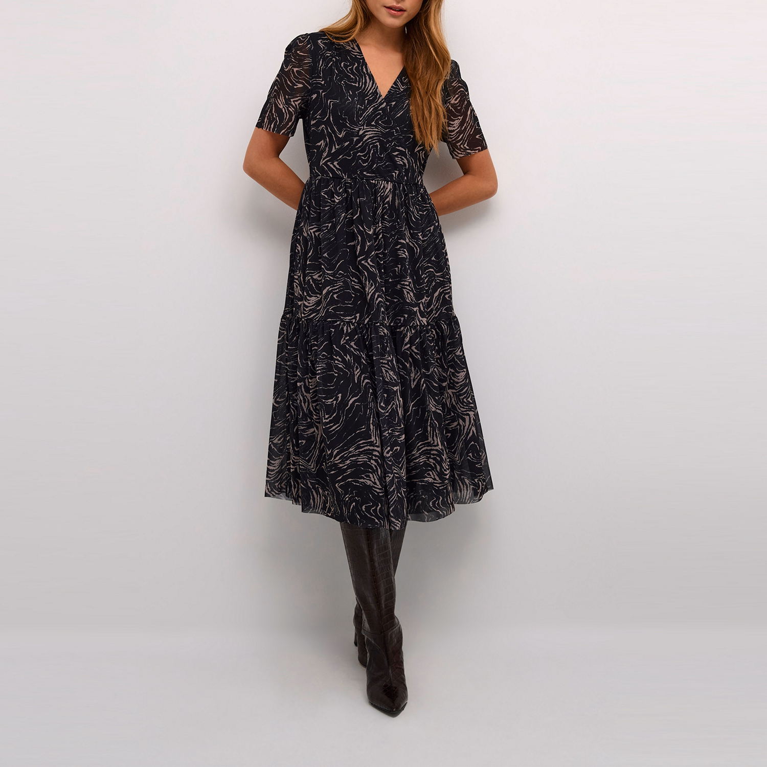 Aldora Printed Wrap Dress