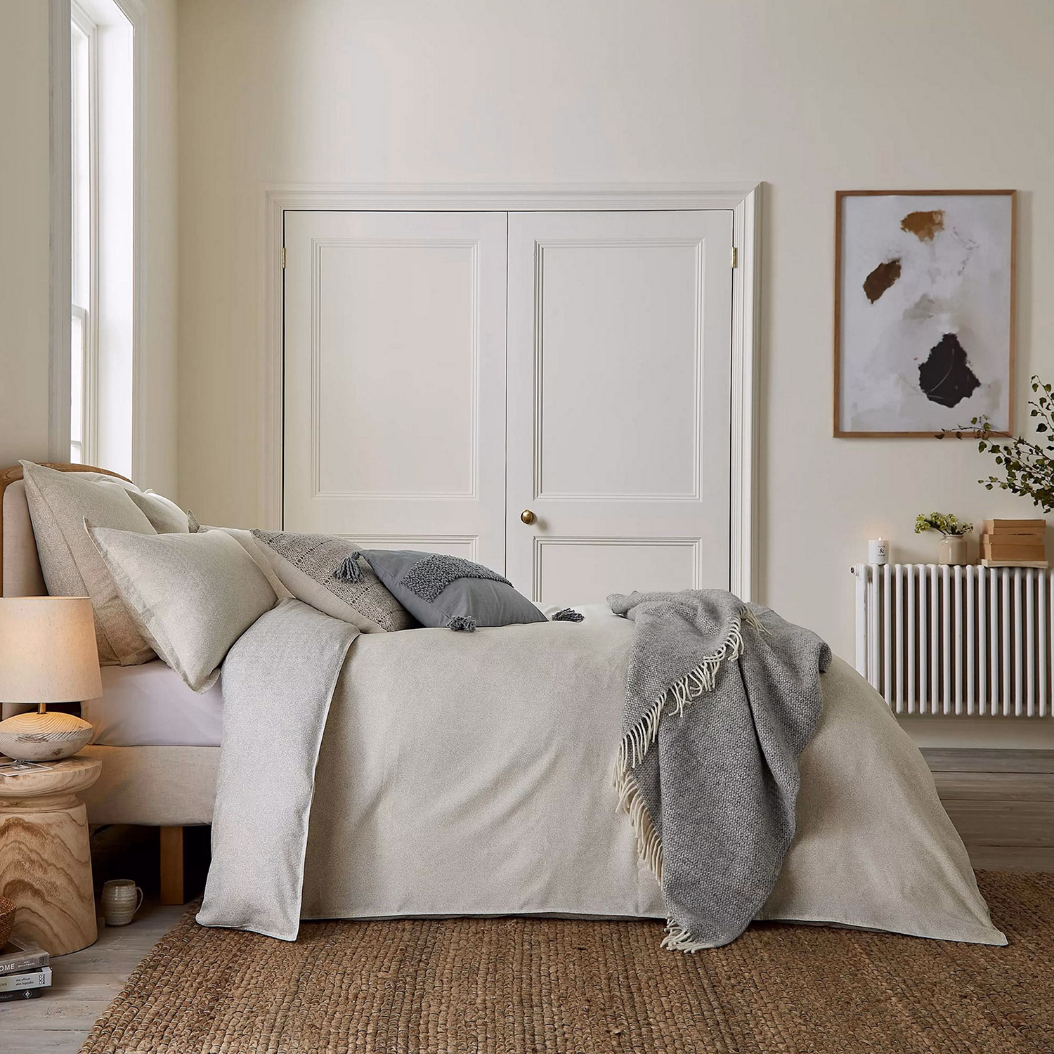 Florin Square Pillowcase Pair Linen