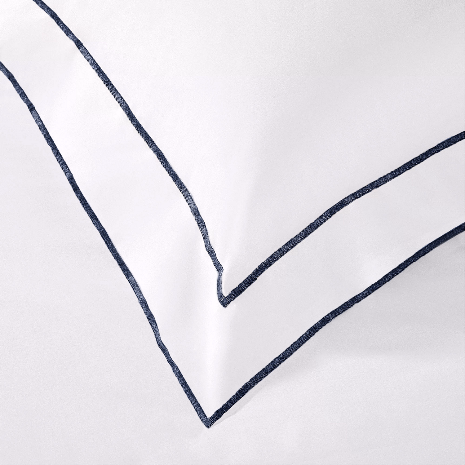 Rome Square Pillowcase White-Navy