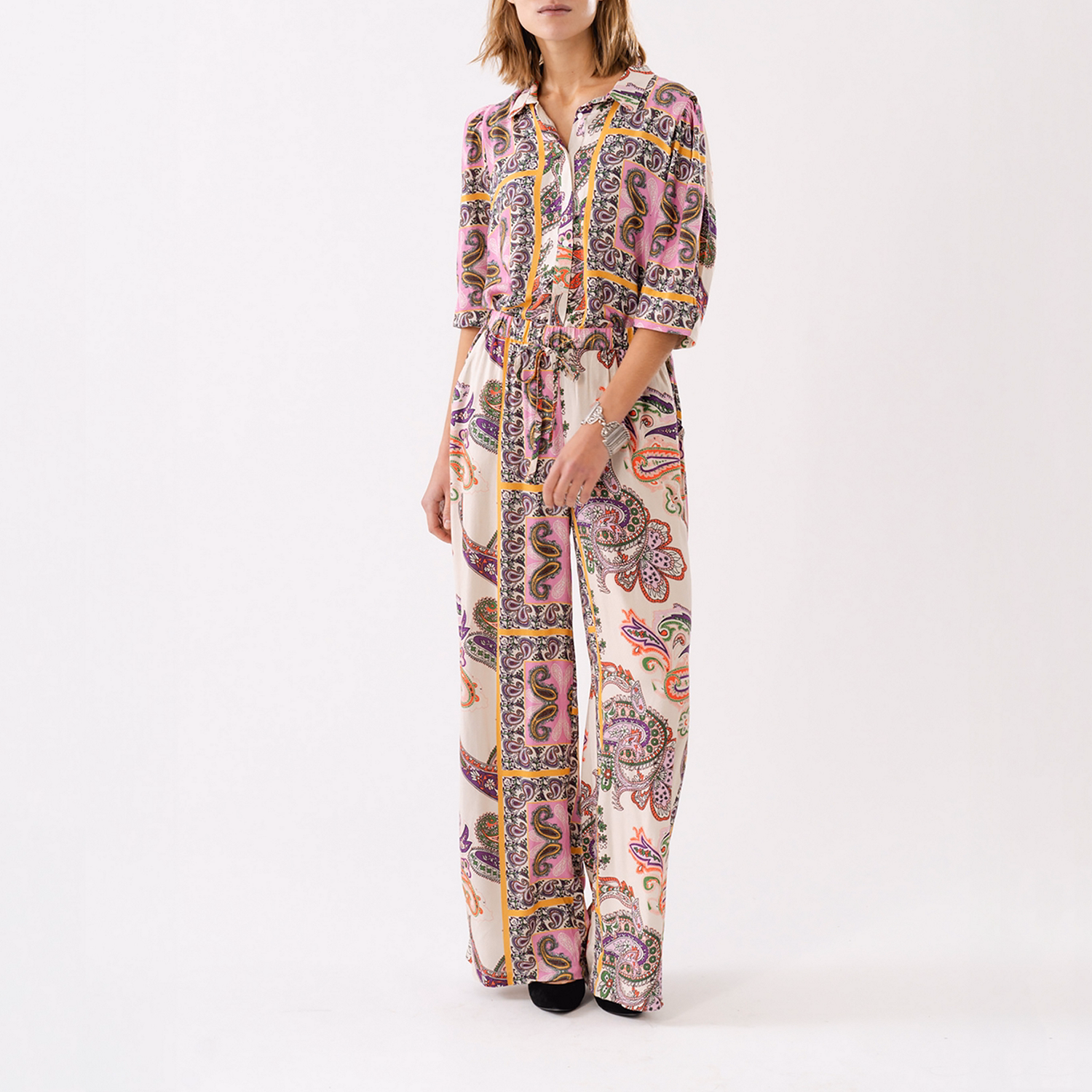 Rita Paisley Wide Leg Trousers