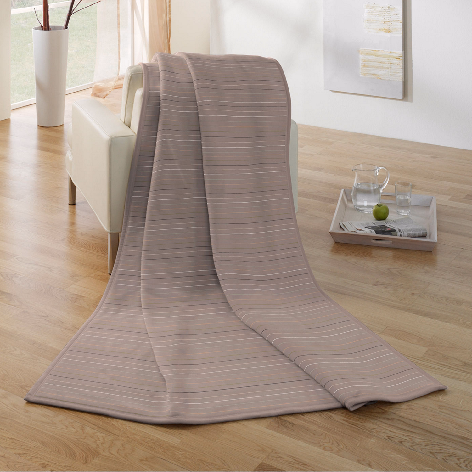 Stripe Blanket Grey 140x180cm