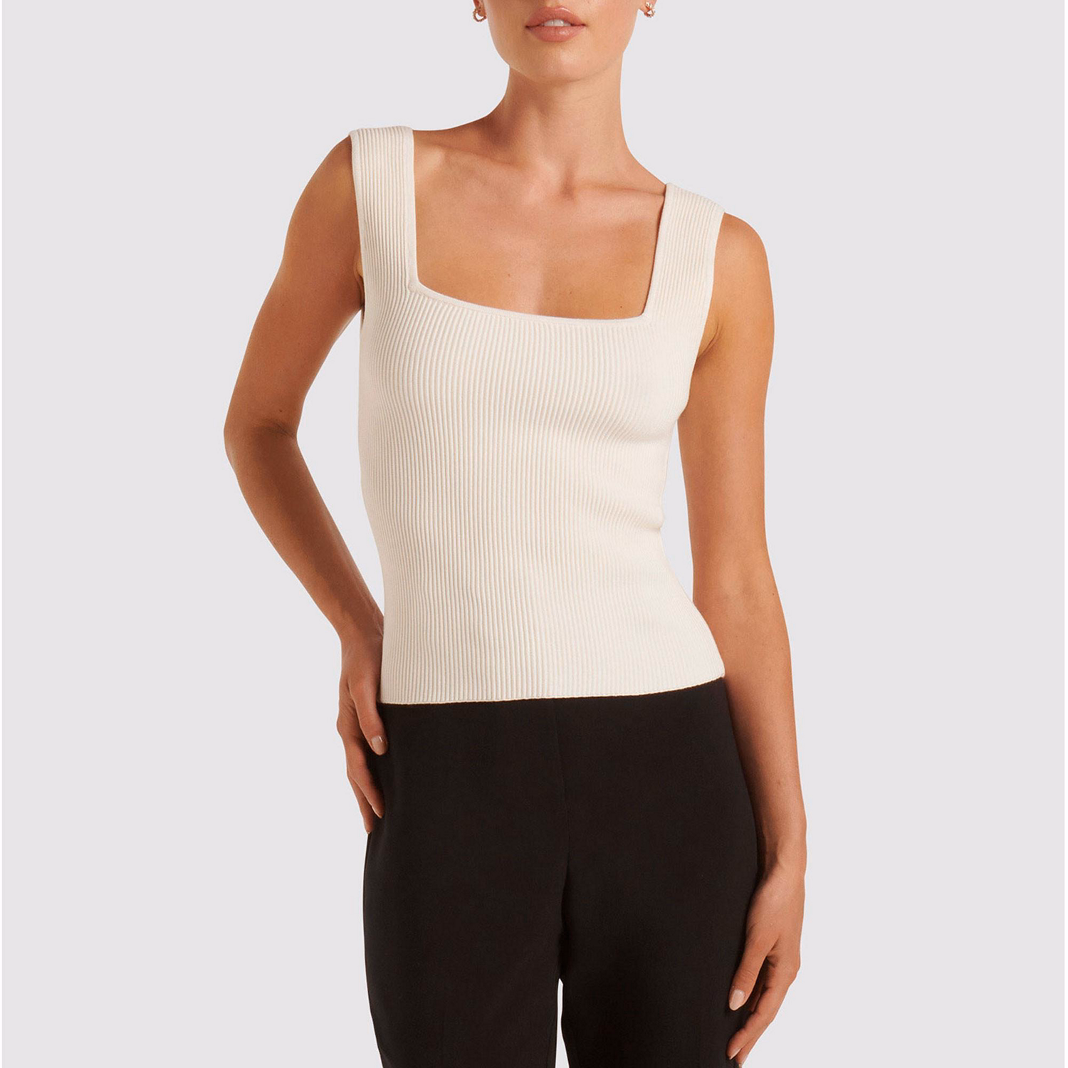 Bobbie Square Neck Knit Tank Top