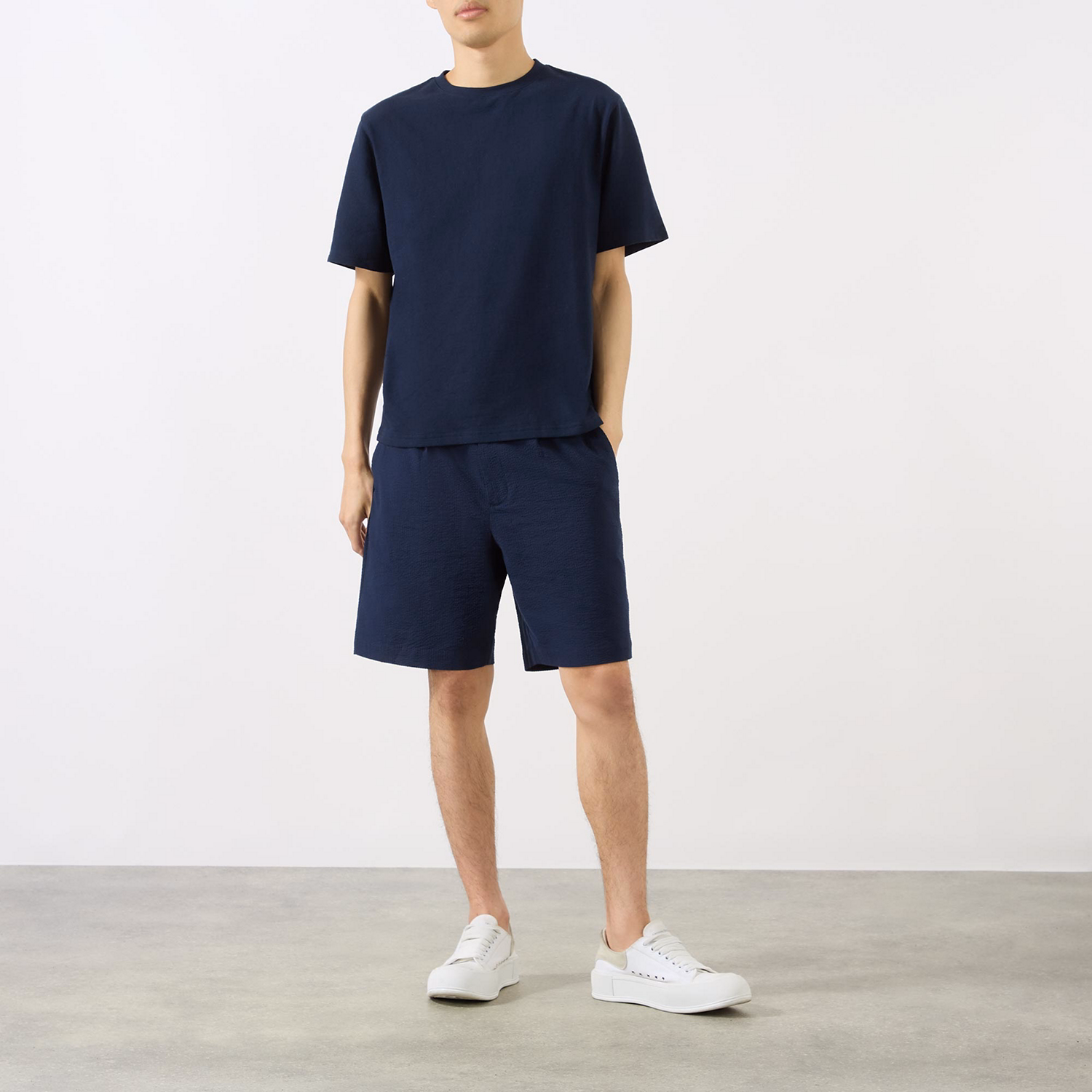 Linton Pleated Seersucker Shorts