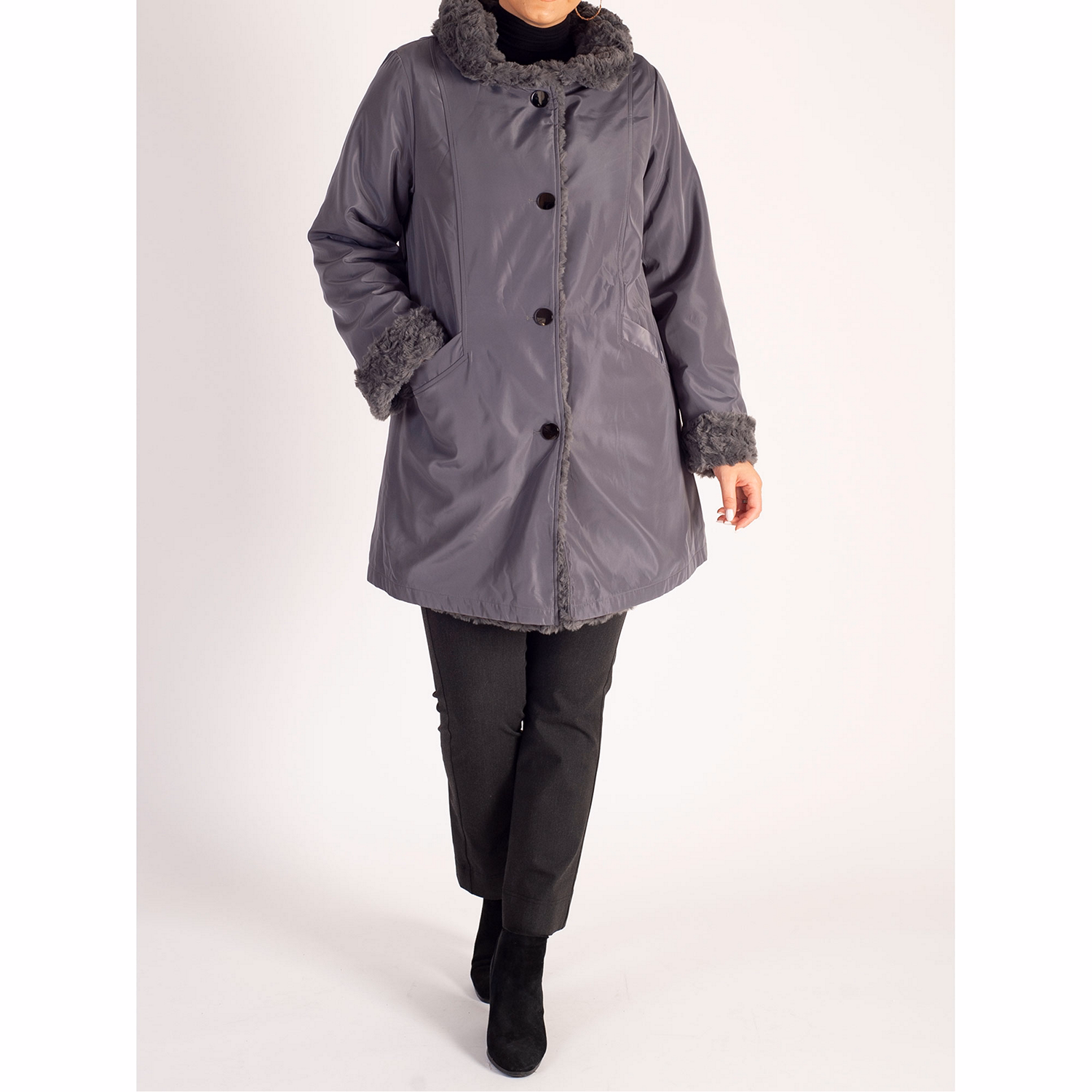 Faux Fur Shearling Reversible Coat