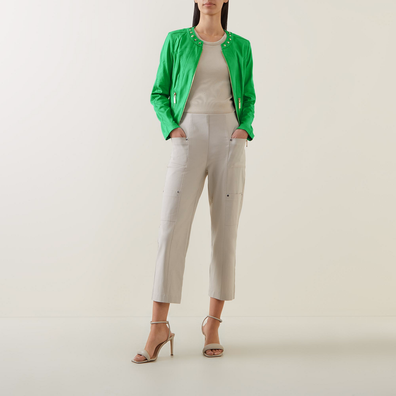 Cargo-Style Straight Leg Trousers