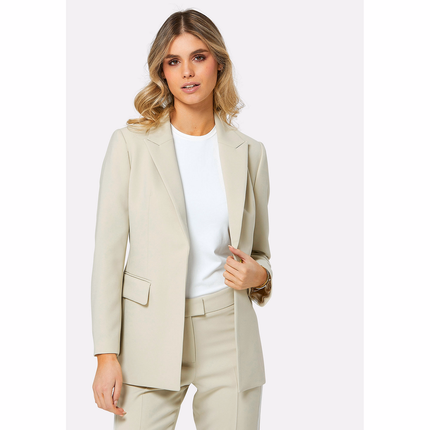 Jade Striped Trim Single-Breasted Blazer