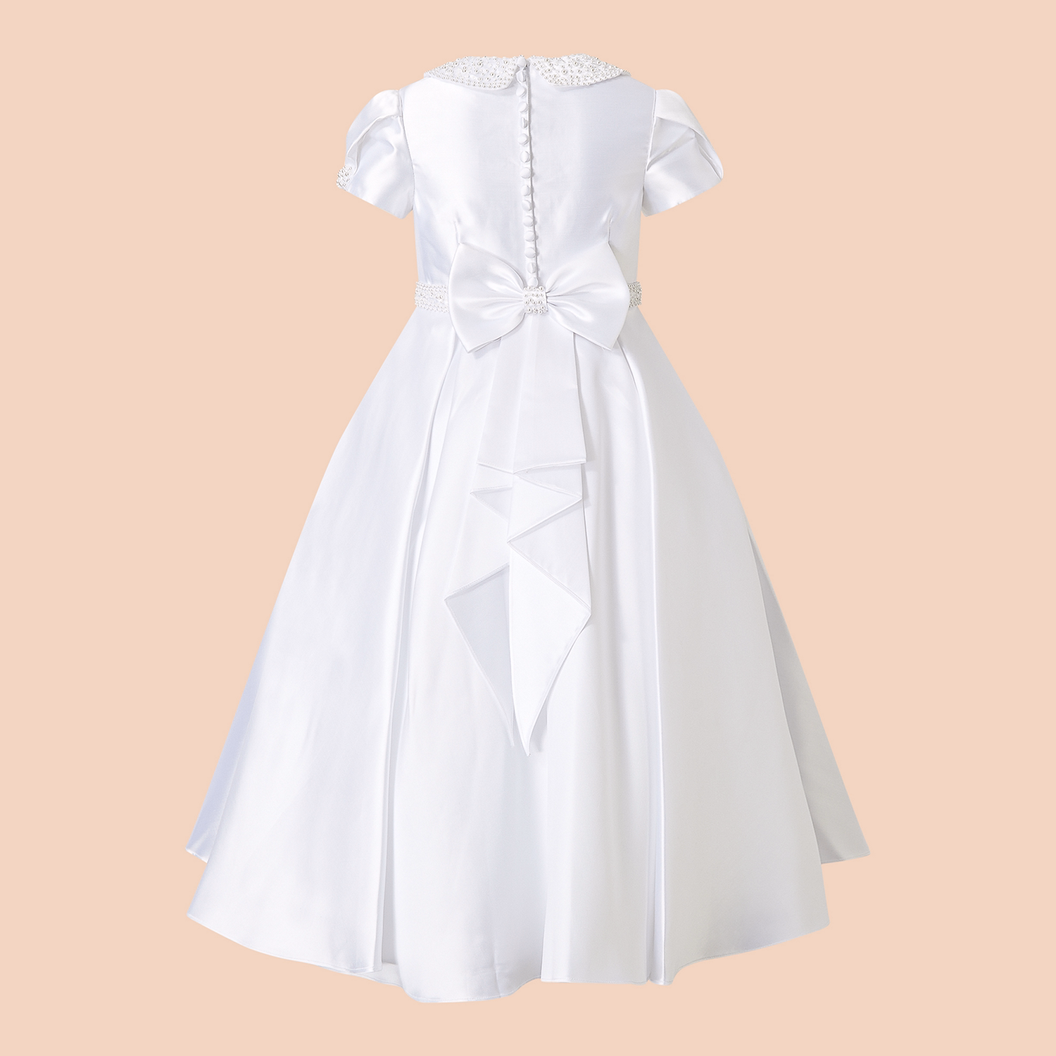 Faux Pearl Collar Communion Dress