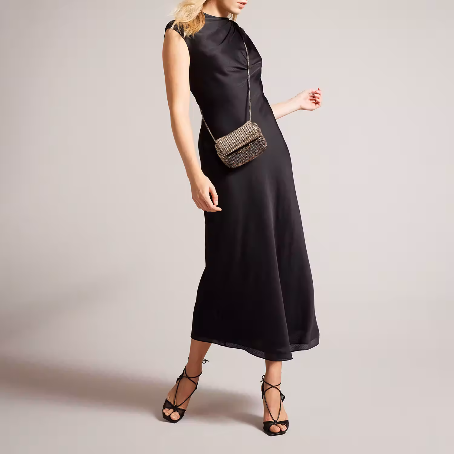 Akane Draped Satin Dress