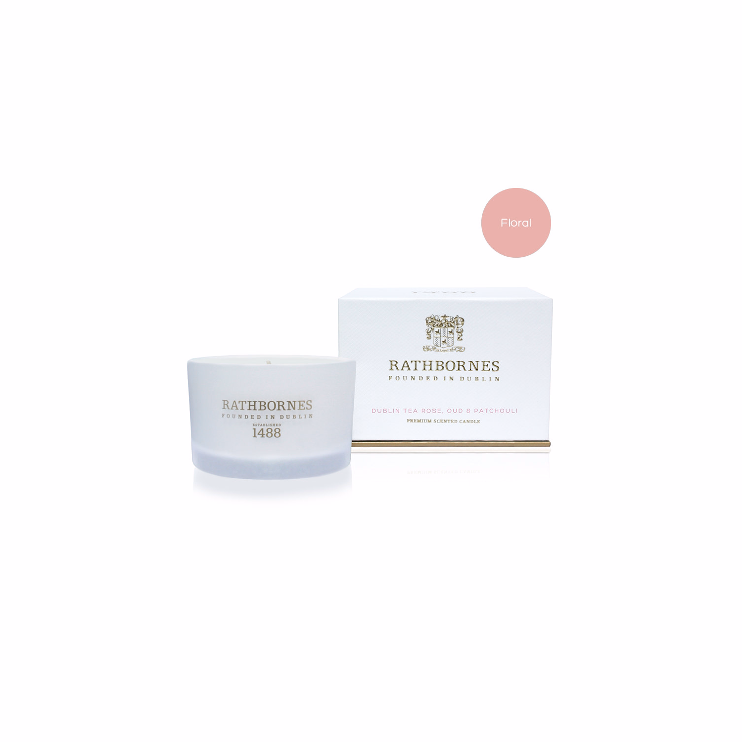 Dublin Tea Rose, Oud and Patchouli Travel Candle