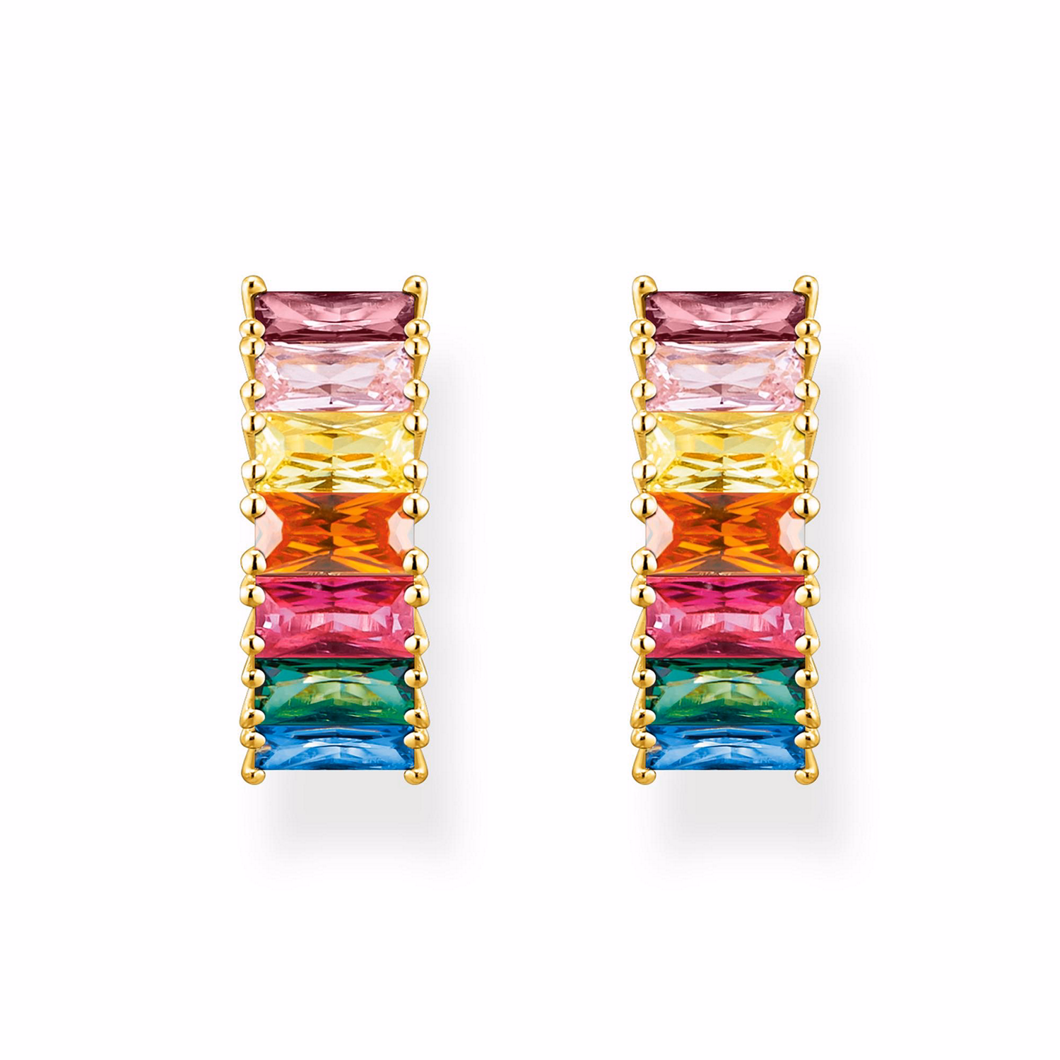 Rainbow Heritage Stone Hoop Earrings