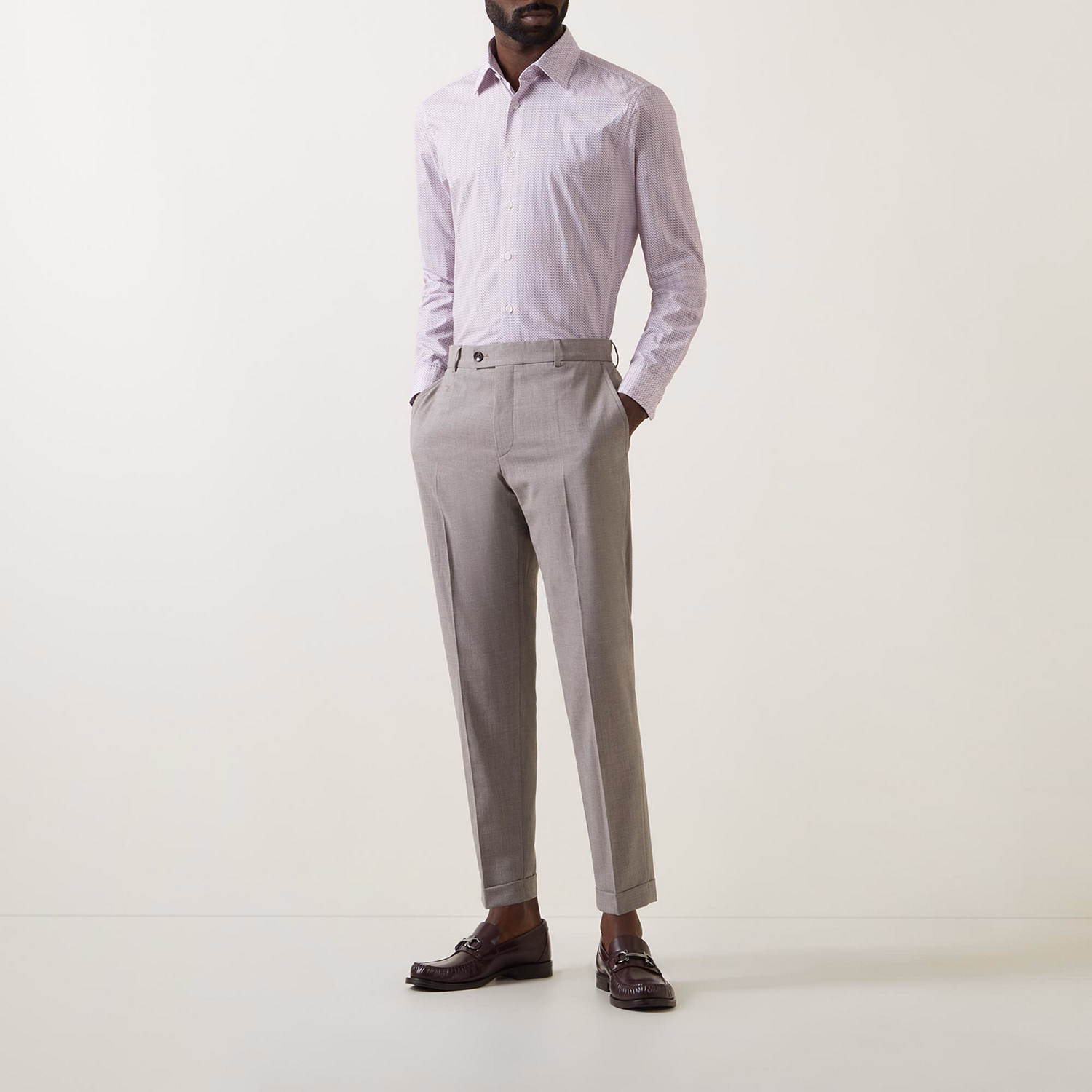 Geometric Single-Cuff Casual Shirt