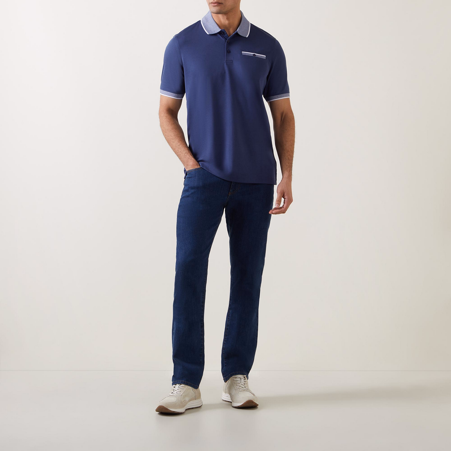 Contrast Collar Polo Shirt