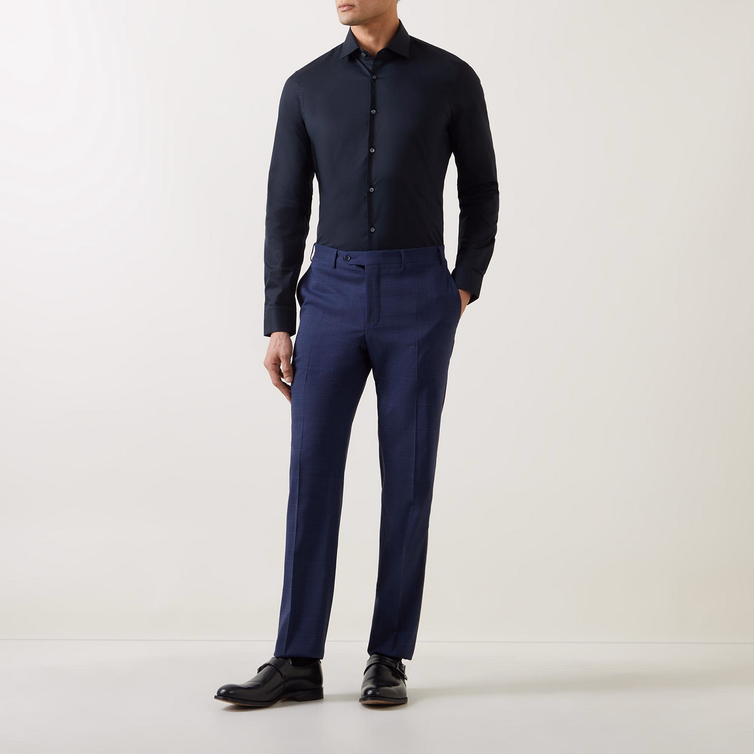 Twill Tonal Contrast Formal Shirt