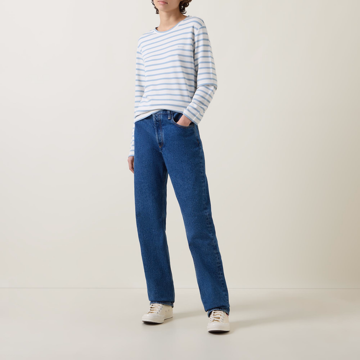 Striped Logo Long-Sleeved Top