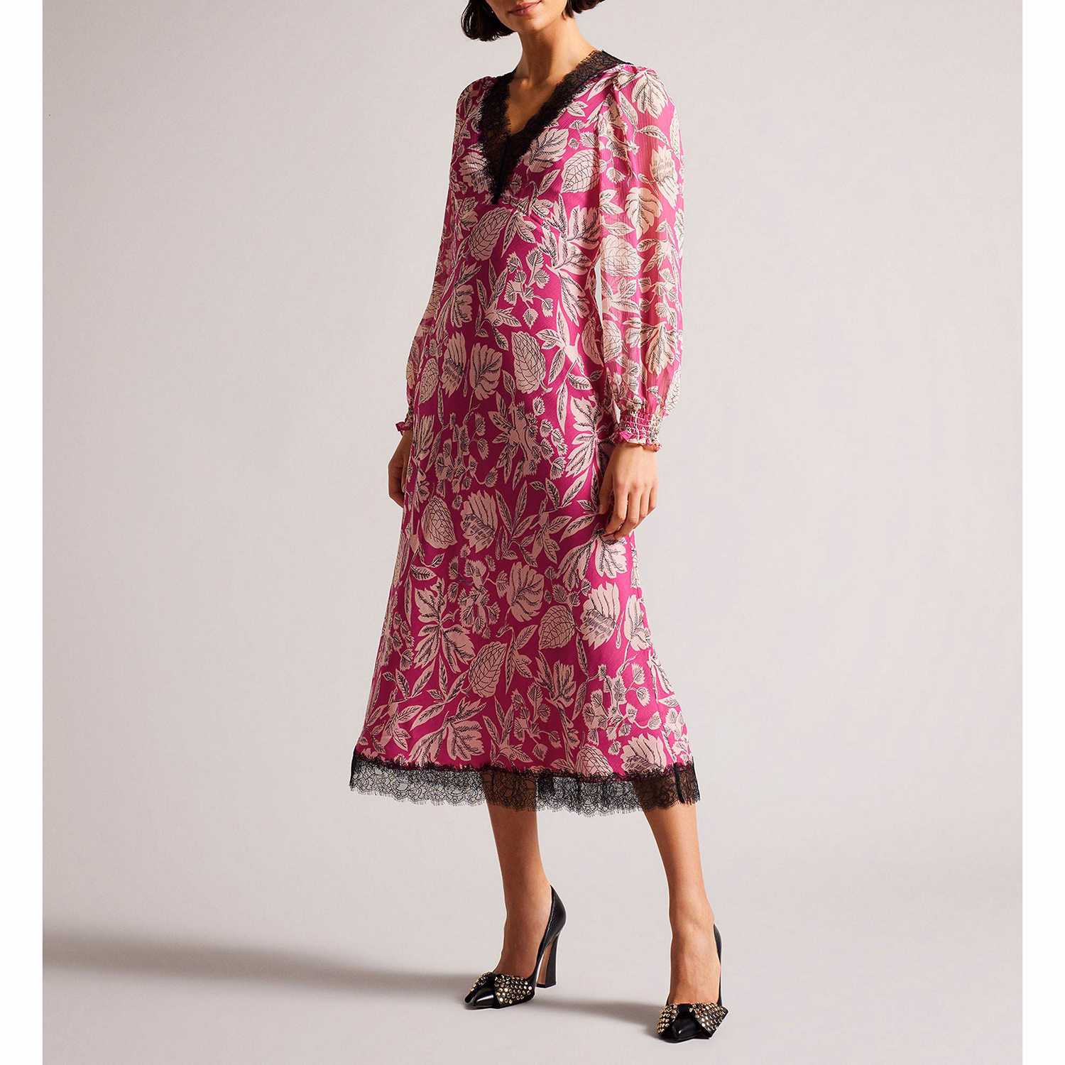 Izobele Long Sleeve Midi Dress