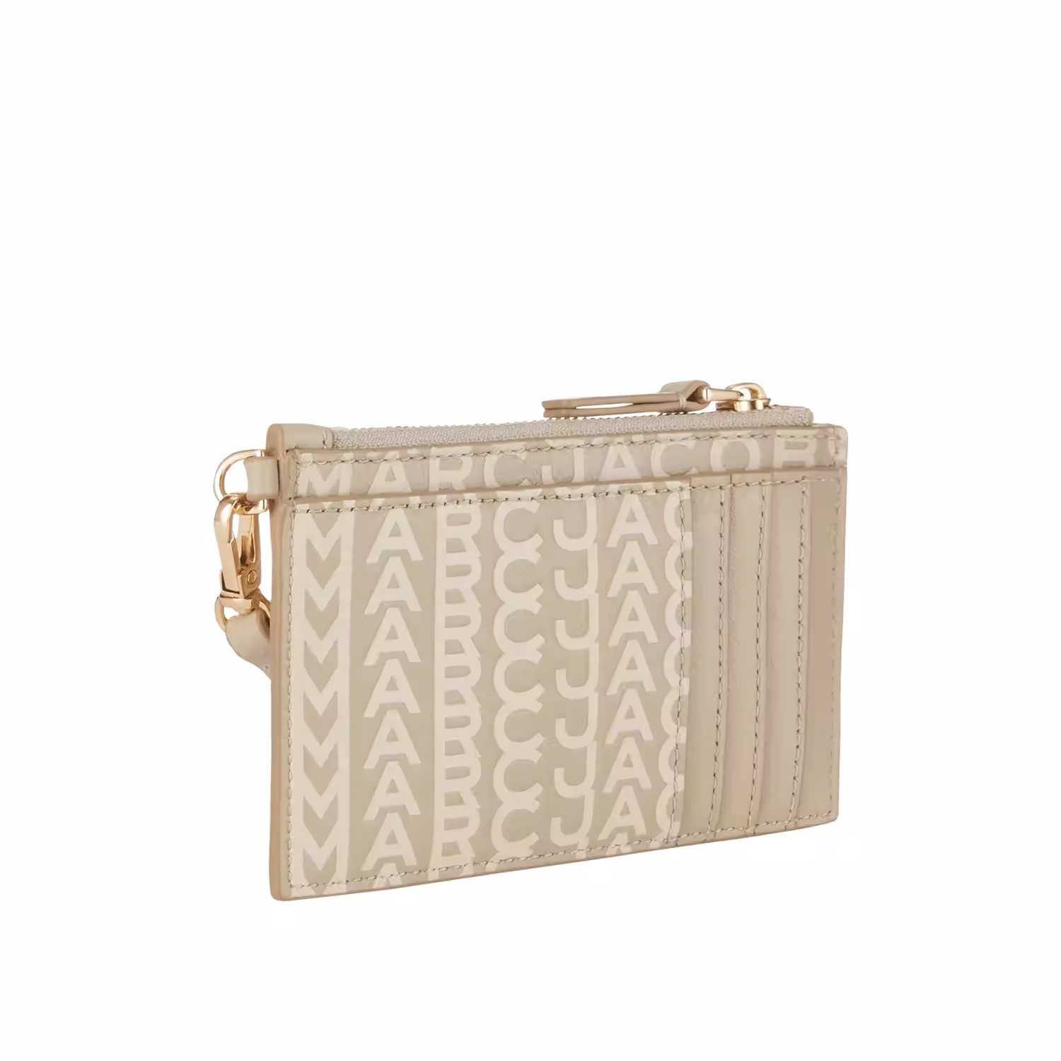 The Monogram Leather Top Zip Wristlet Wallet