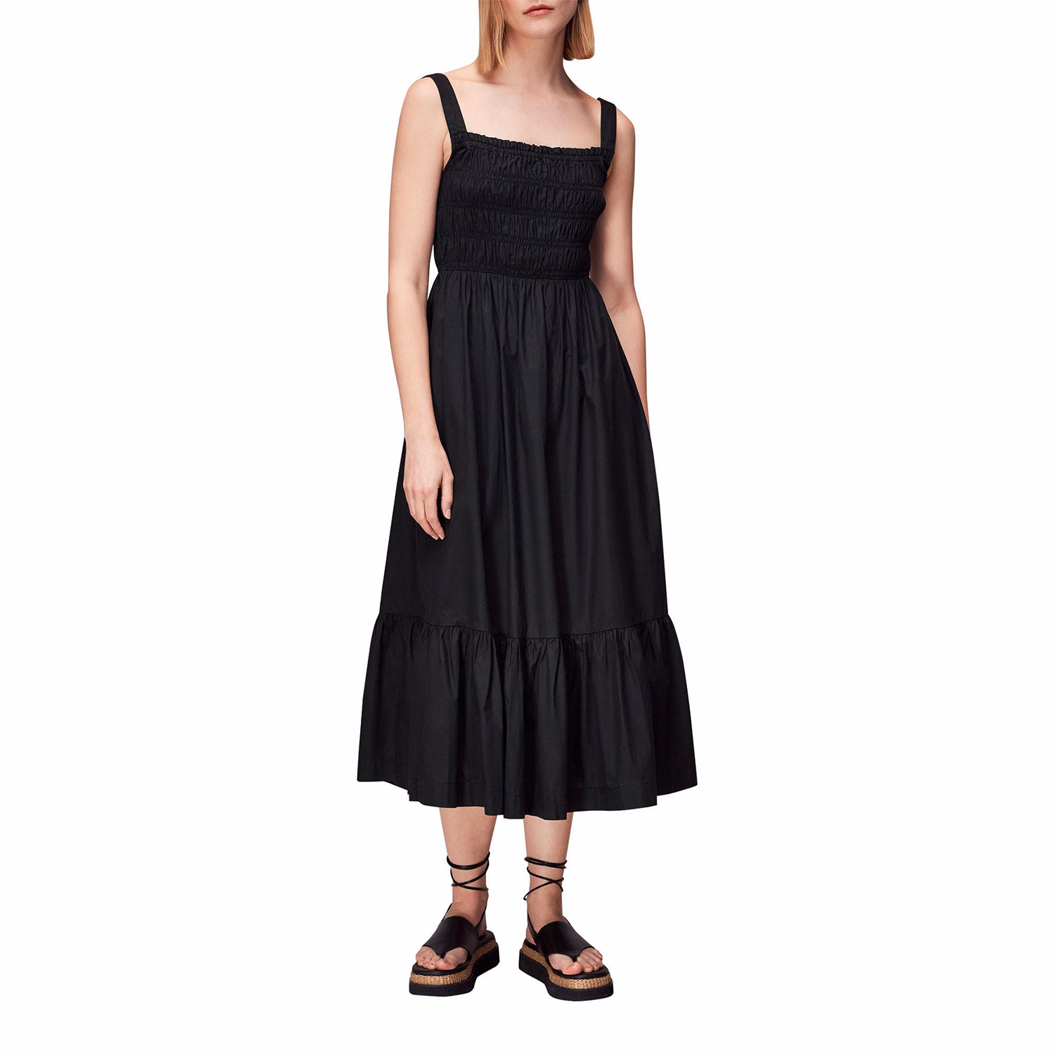 Greta Ruched Poplin Dress