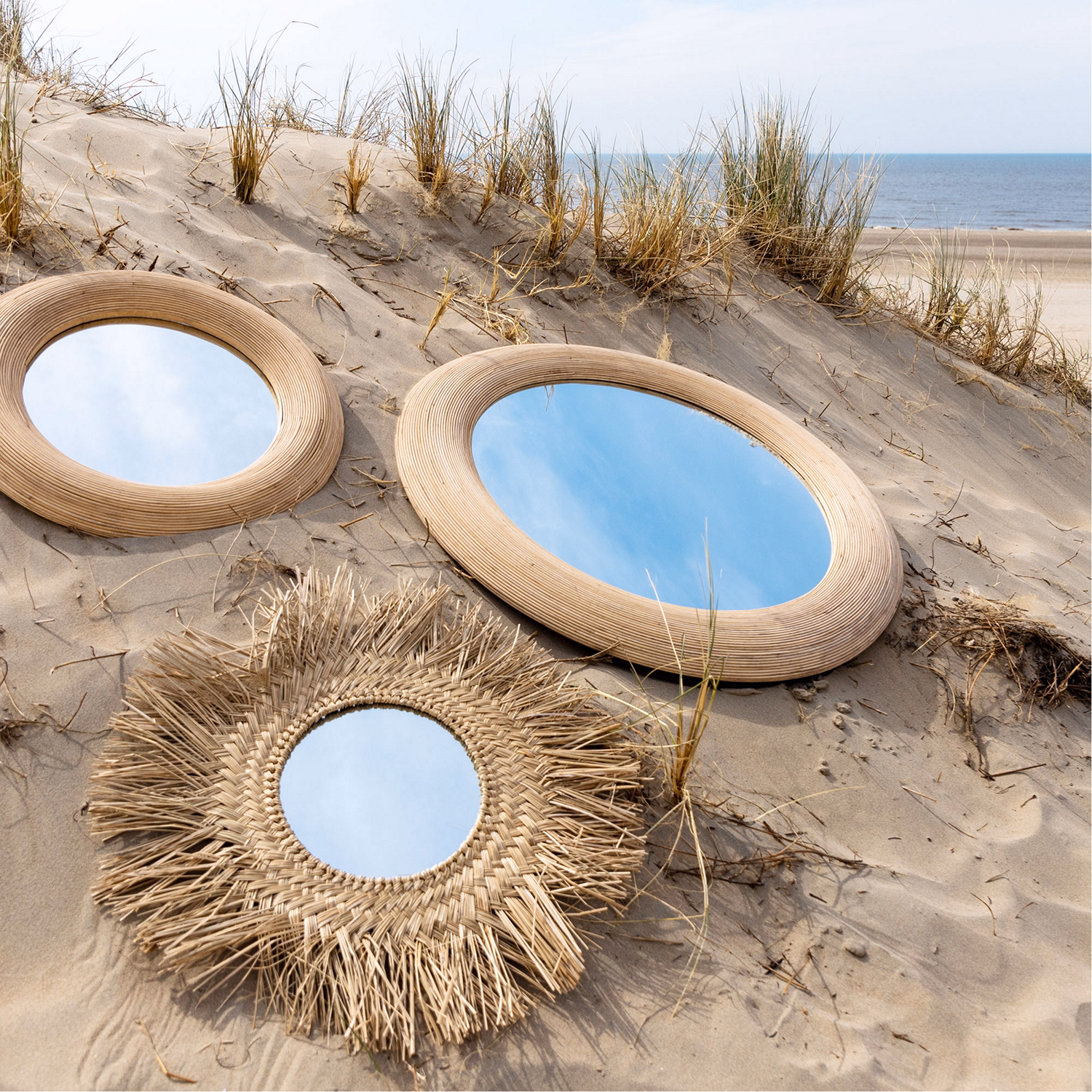 Piedre Mirror Natural Rattan