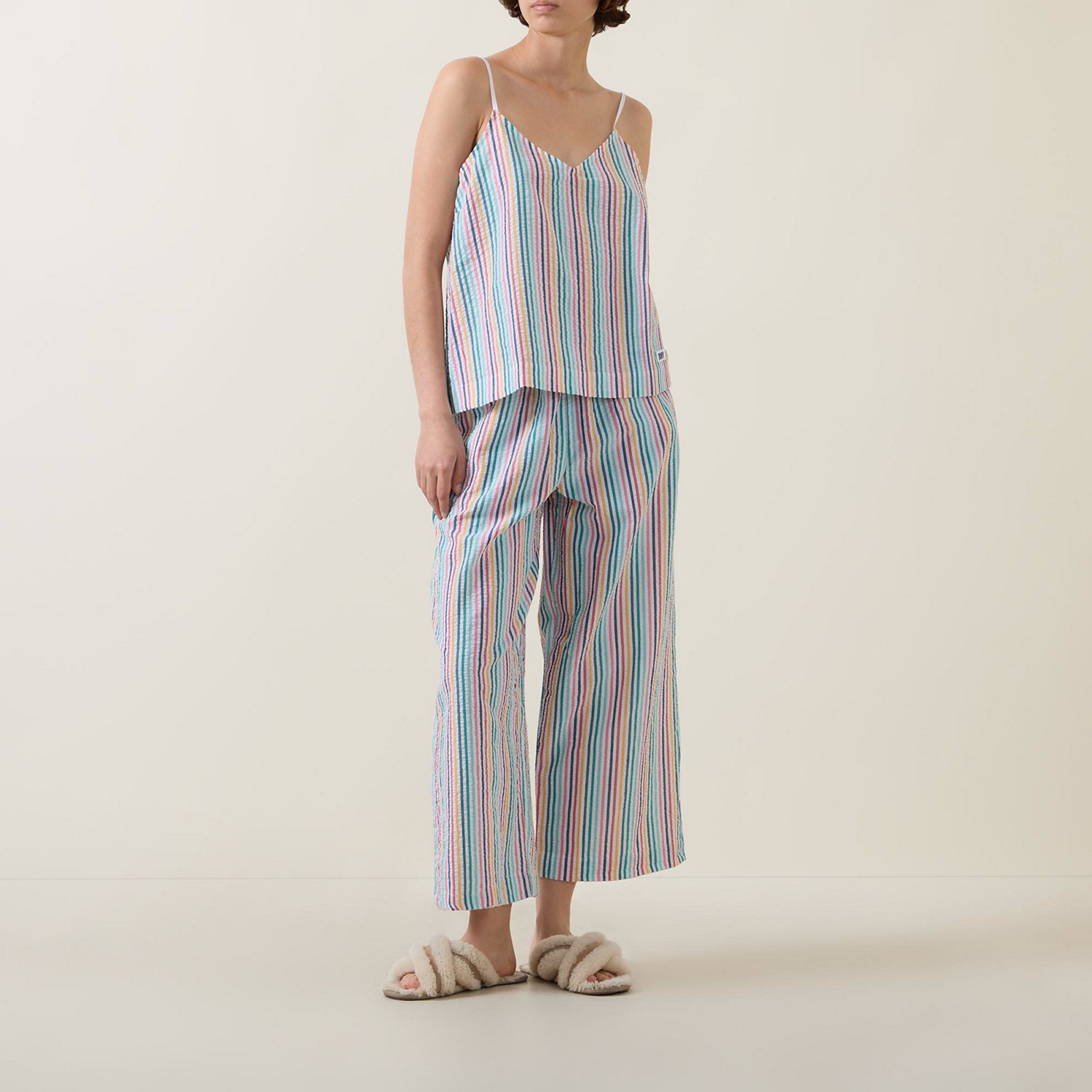 Striped Logo Cami & Bottoms Pyjama Set