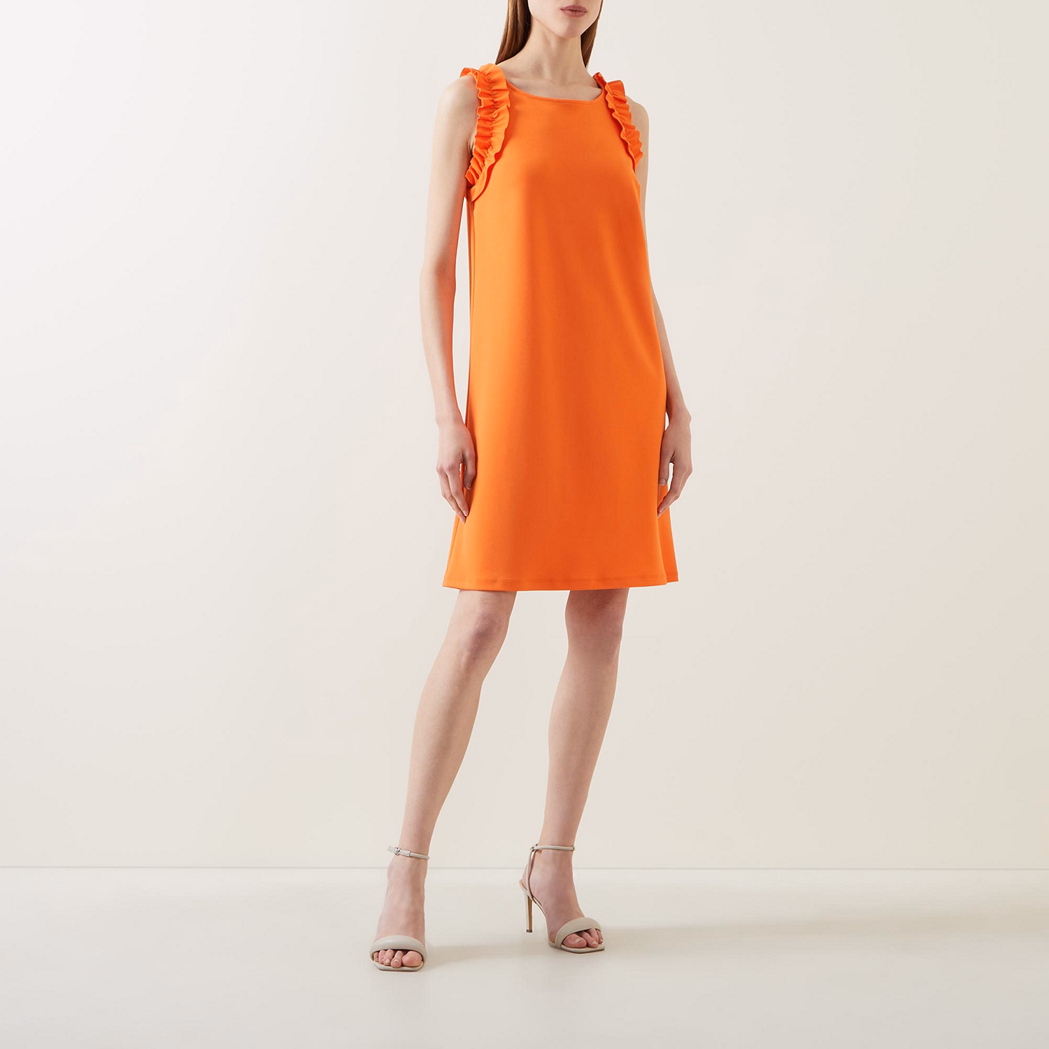 Ruffle-Trim Shift Dress