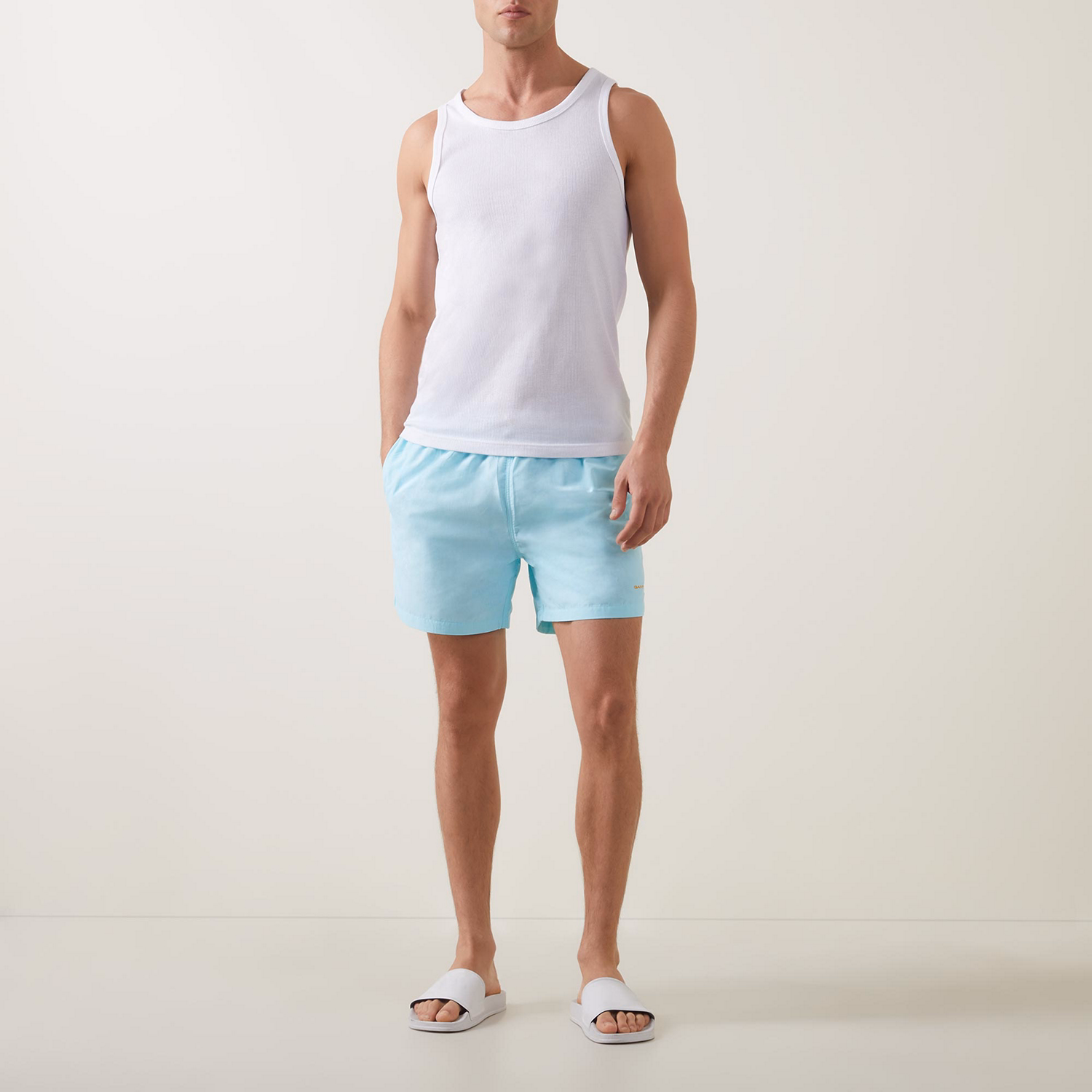 Logo Embroidered Drawstring Swim Shorts