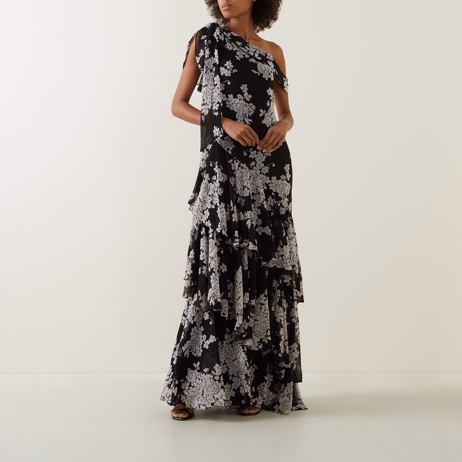 Kanerite Floral One-Shoulder Dress